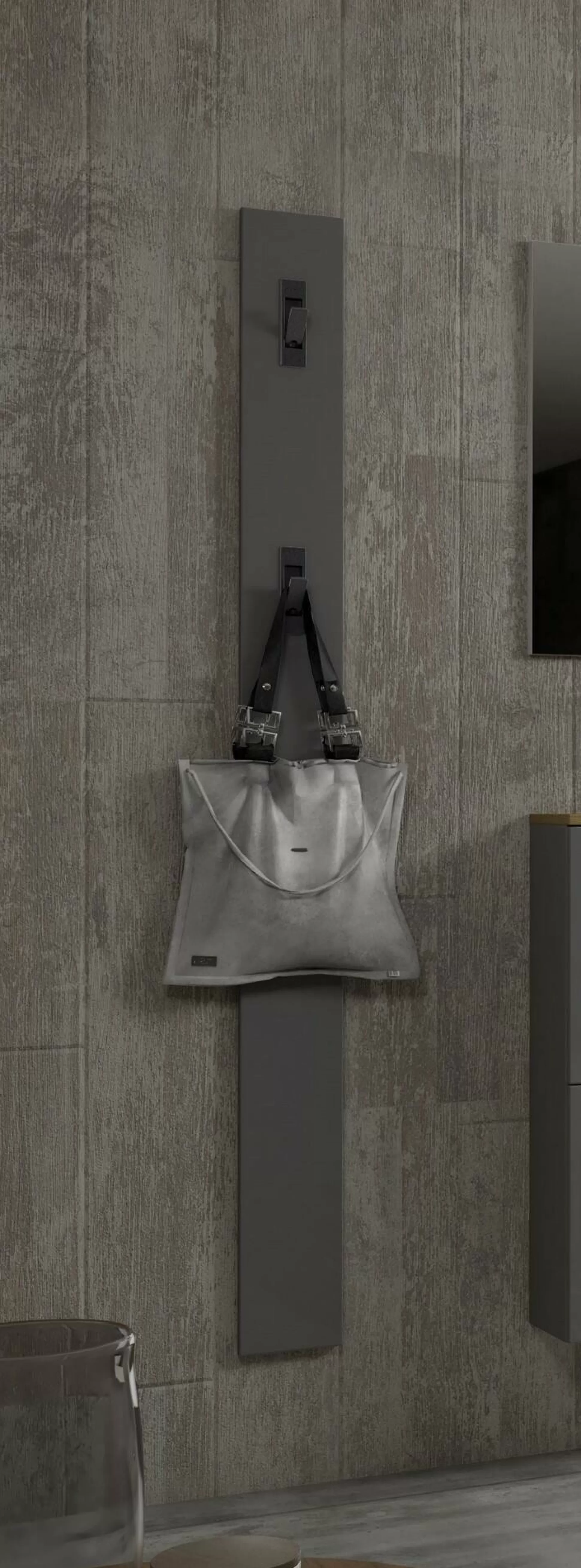 Dmora Attaccapanni<Appendiabiti Ascrea, 15x2h170 cm, Grigio e Antracite