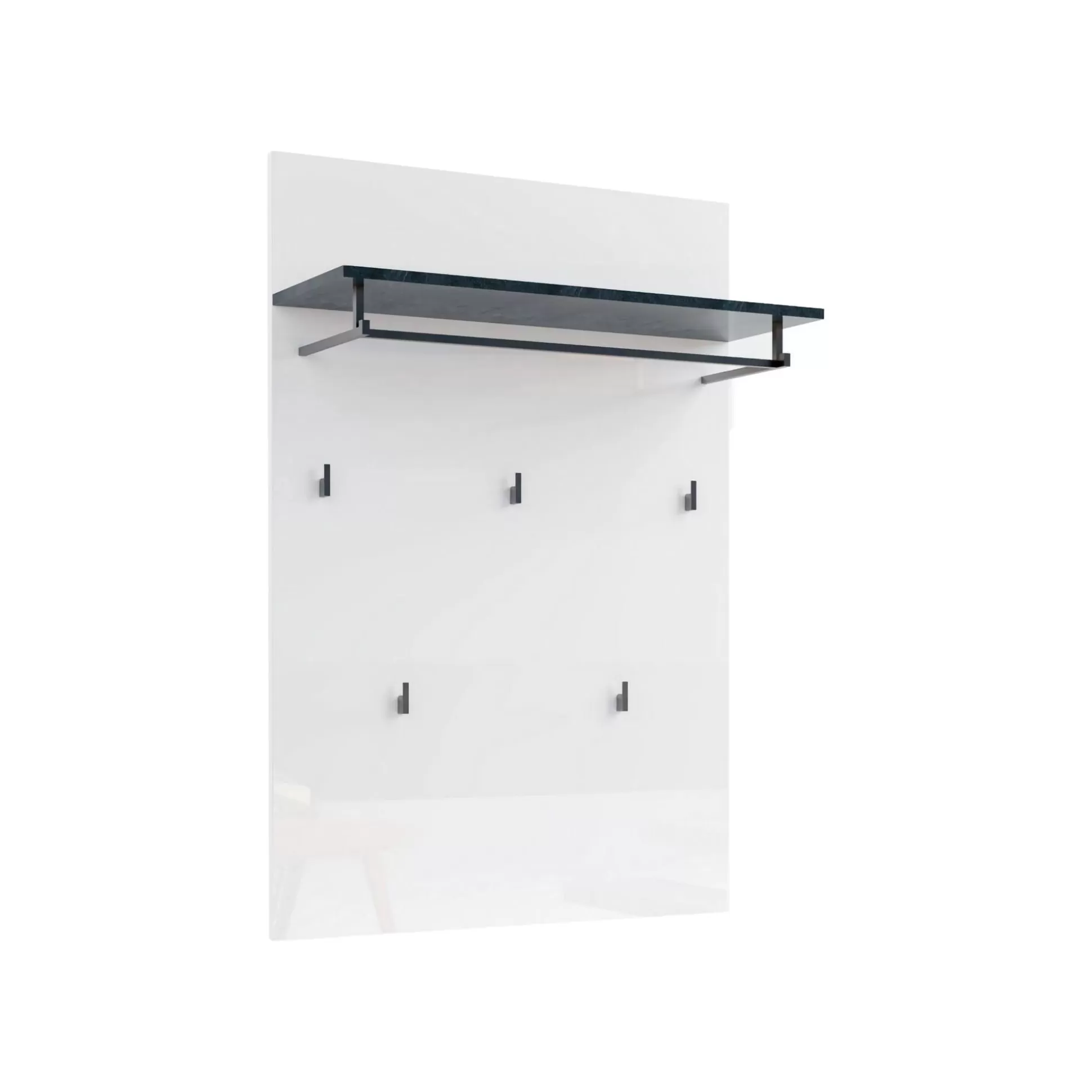 Dmora Attaccapanni<Appendiabiti Henry, 80x115h26 cm, Bianco lucido e Antracite