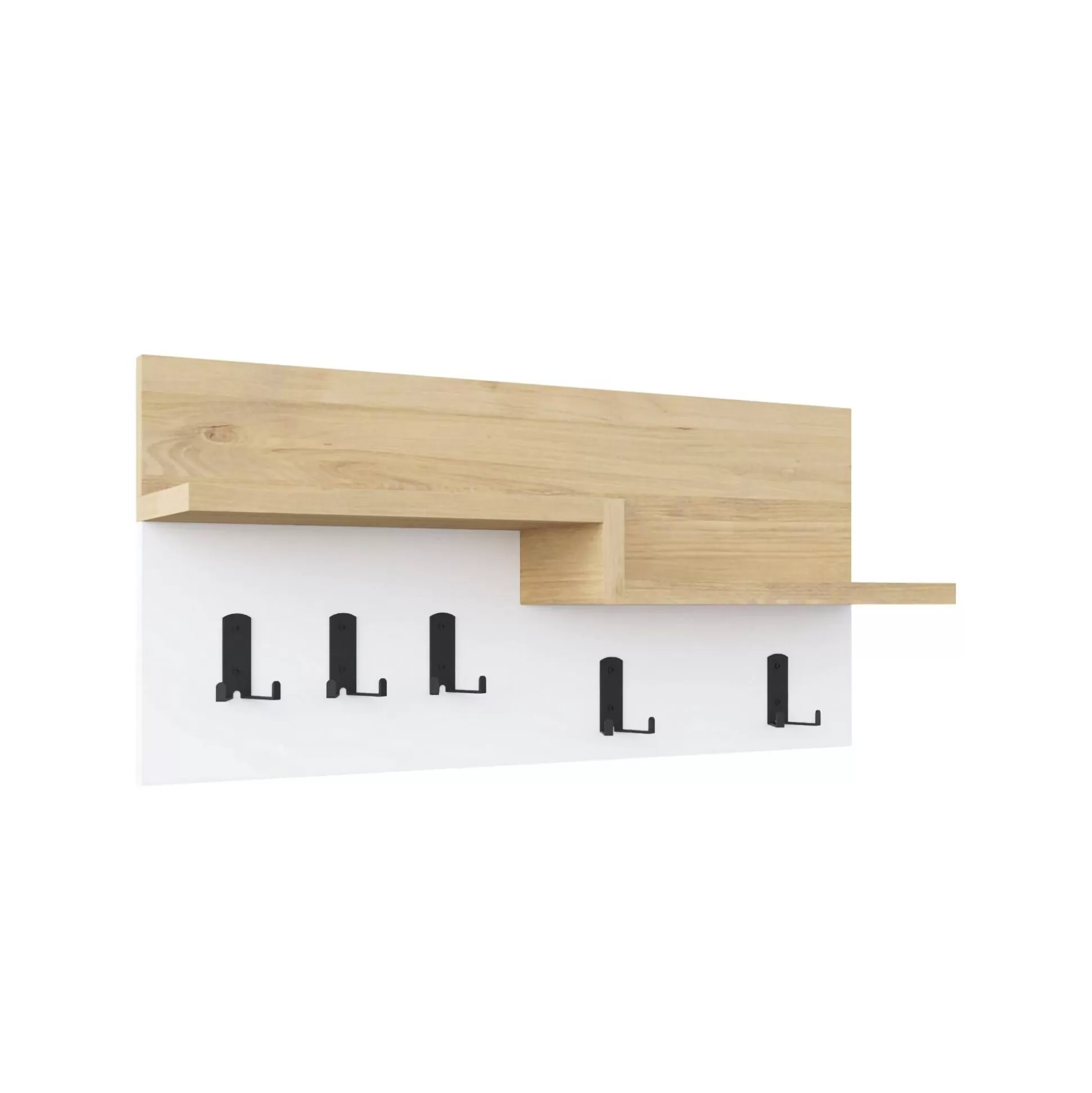 Dmora Attaccapanni<Appendiabiti Kilo, 65x15 h31 cm, Quercia e Bianco