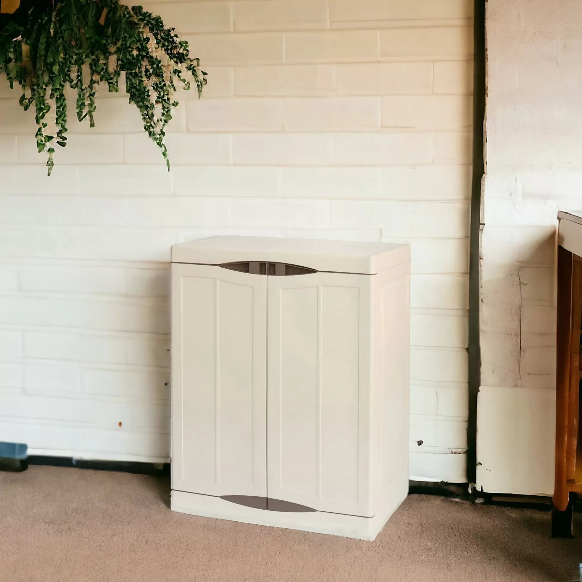 Dmora Armadi Da Esterno<Armadio da esterno Acira, Beige e Marrone, 70x47h91 cm Finitura elegante