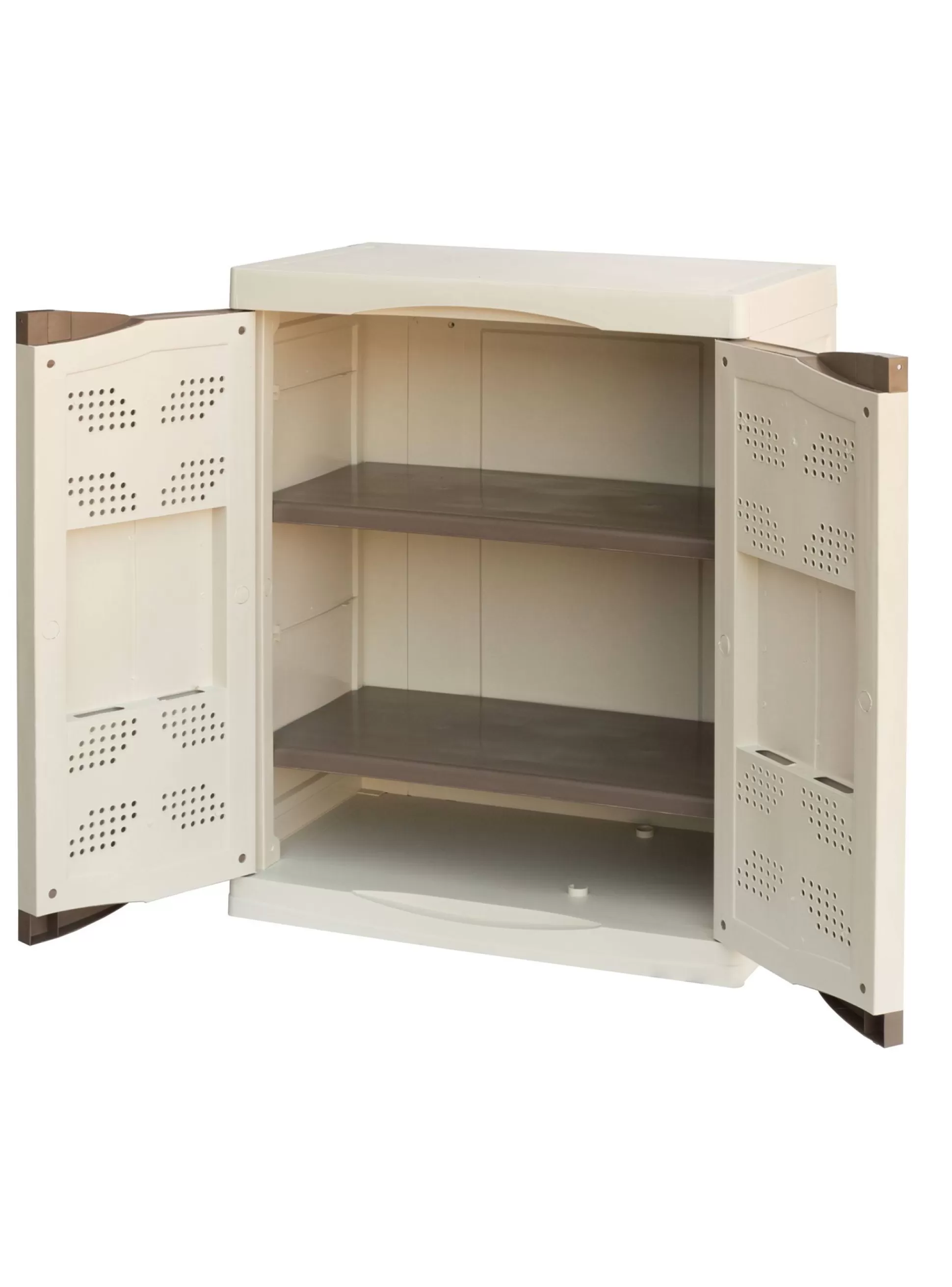 Dmora Armadi Da Esterno<Armadio da esterno Acira, Beige e Marrone, 70x47h91 cm Finitura elegante