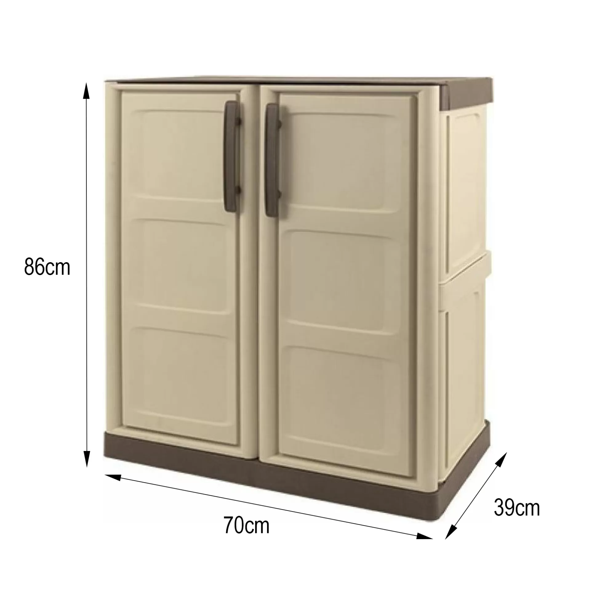 Dmora Armadi Da Esterno<Armadio da esterno Acira, Beige e Marrone, 70x39h86 cm Finitura quadri