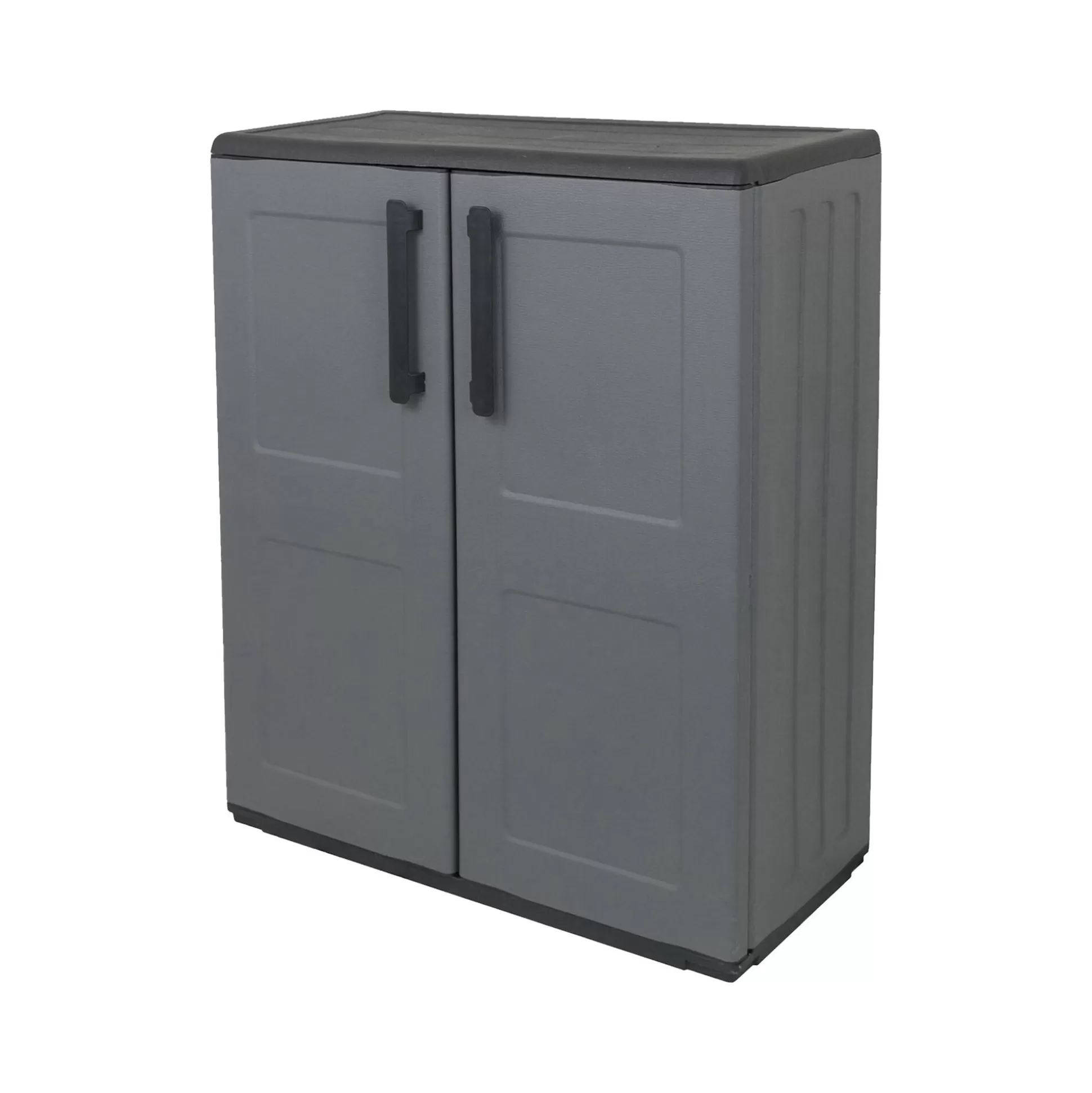 Dmora Armadi Da Esterno<Armadio da esterno Arisa, 68x37h84 cm, Grigio e Nero Finitura quadri