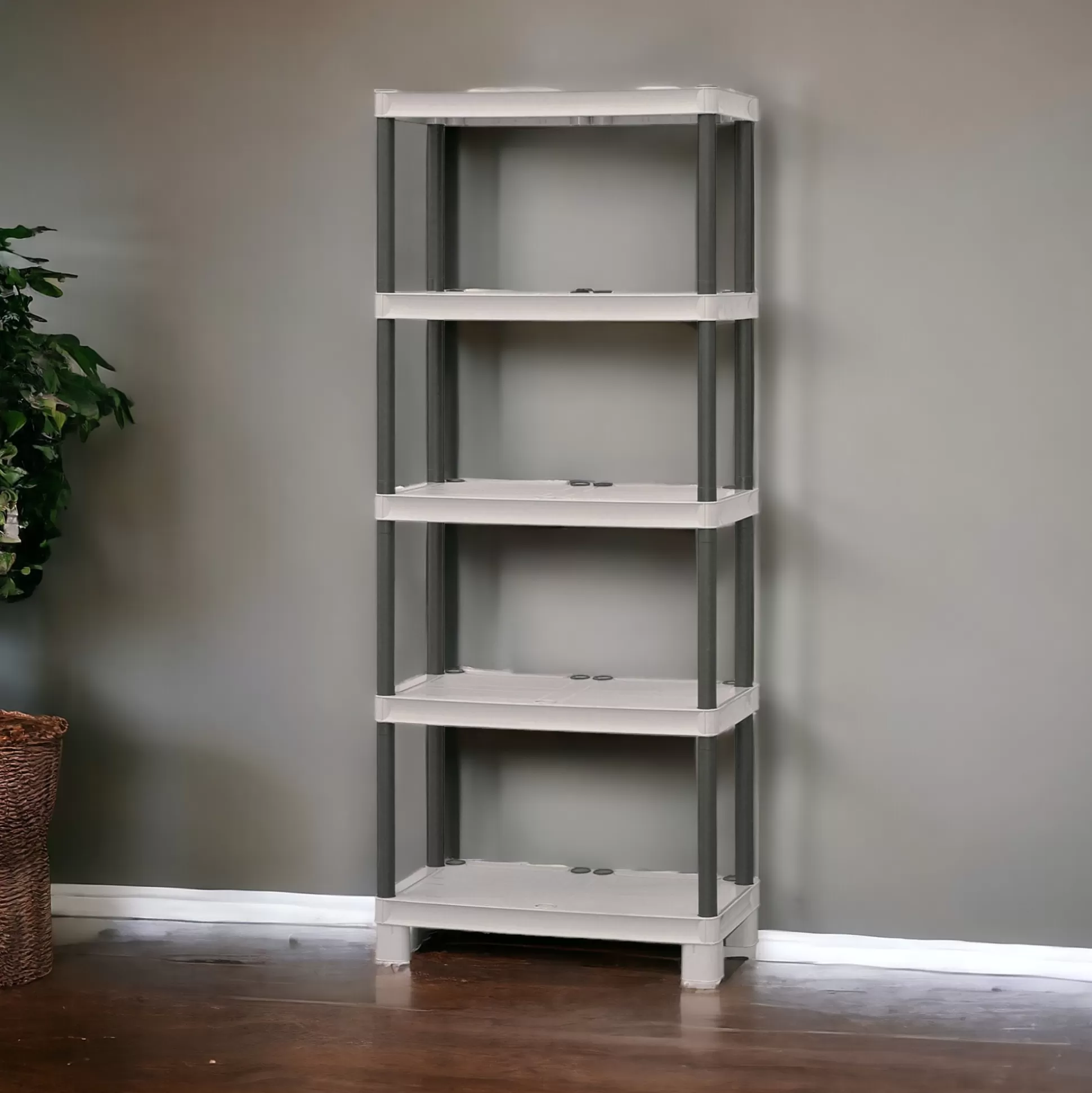 Dmora Armadi Da Esterno<Armadio da esterno Giri, 70x35h172 cm, Grigio chiaro e Nero