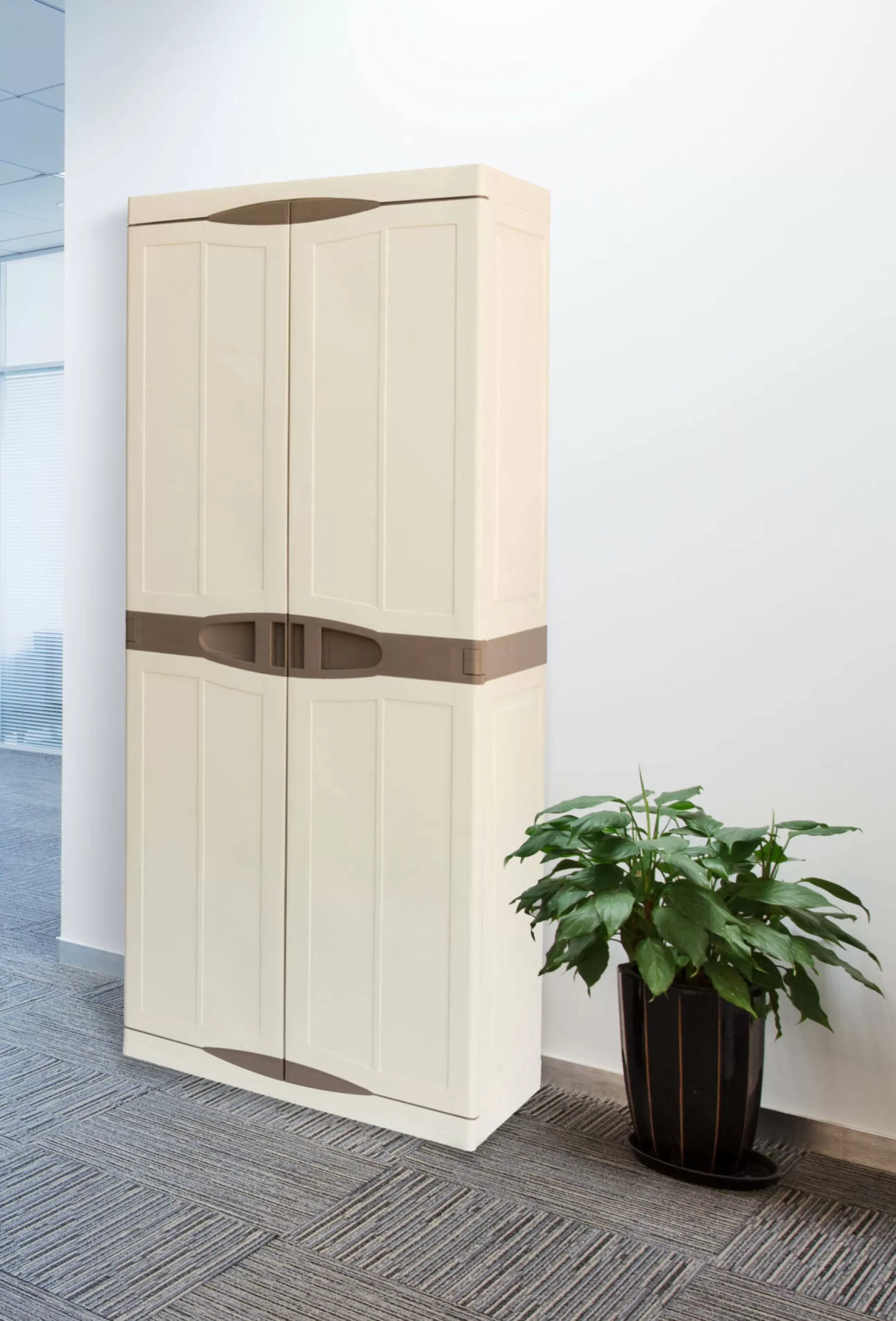 Dmora Armadi Da Esterno<Armadio da esterno Ipno, Beige e Marrone, Finitura elegante