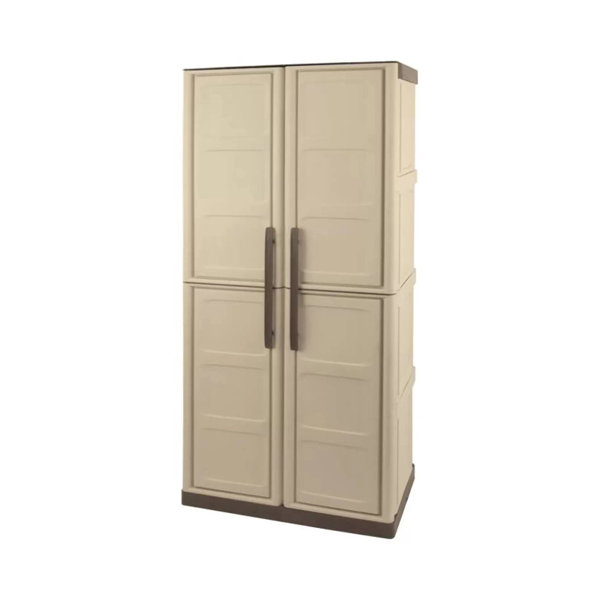 Dmora Armadi Da Esterno<Armadio da esterno Ipno, Beige e Marrone, Finitura quadri