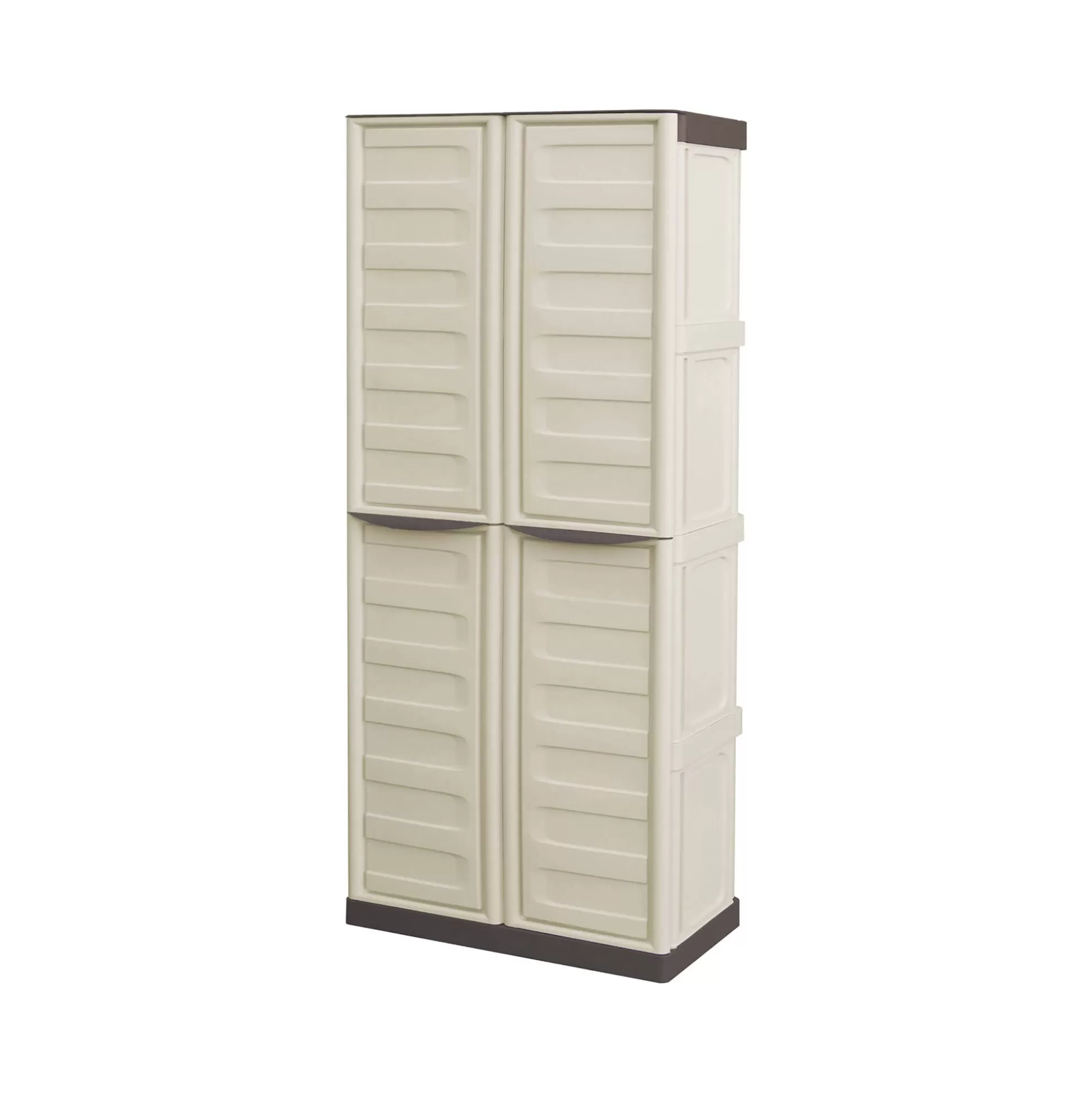 Dmora Armadi Da Esterno<Armadio da esterno Ipno, Beige e Marrone, Finitura righe