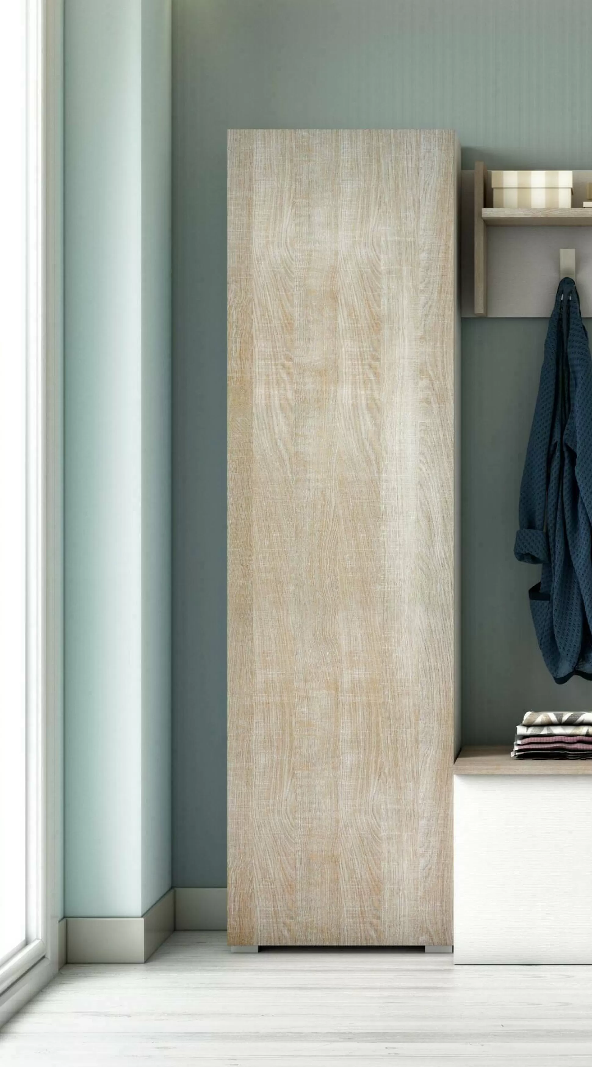 Dmora Armadi Multiuso 2 Ante<Armadio multiuso 1 anta Abuela, 50x30h182 cm, Rovere