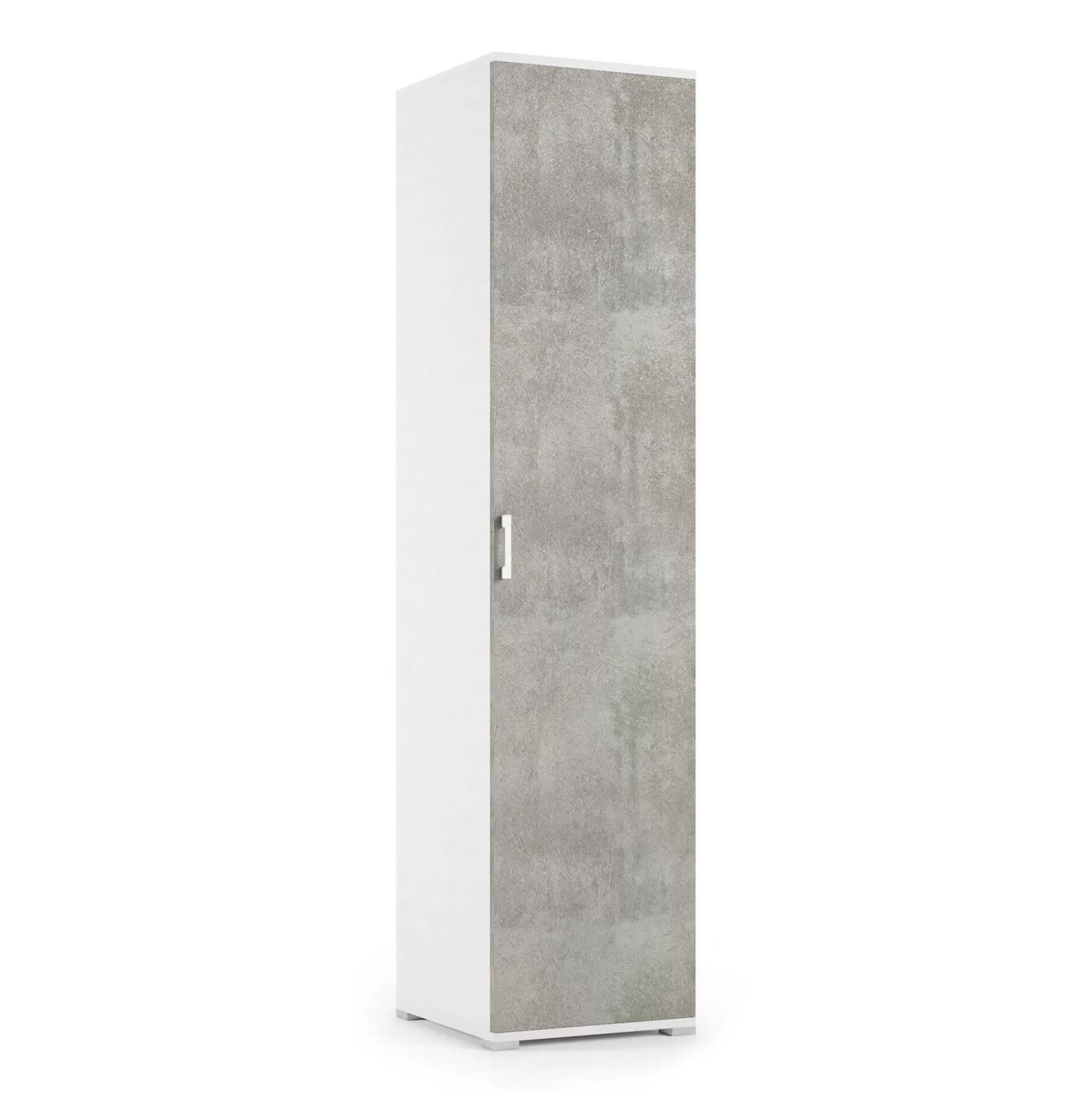 Dmora Armadi Multiuso 1 Anta<Armadio multiuso 1 anta Aloise, 45x45h195 cm, Cemento e Bianco