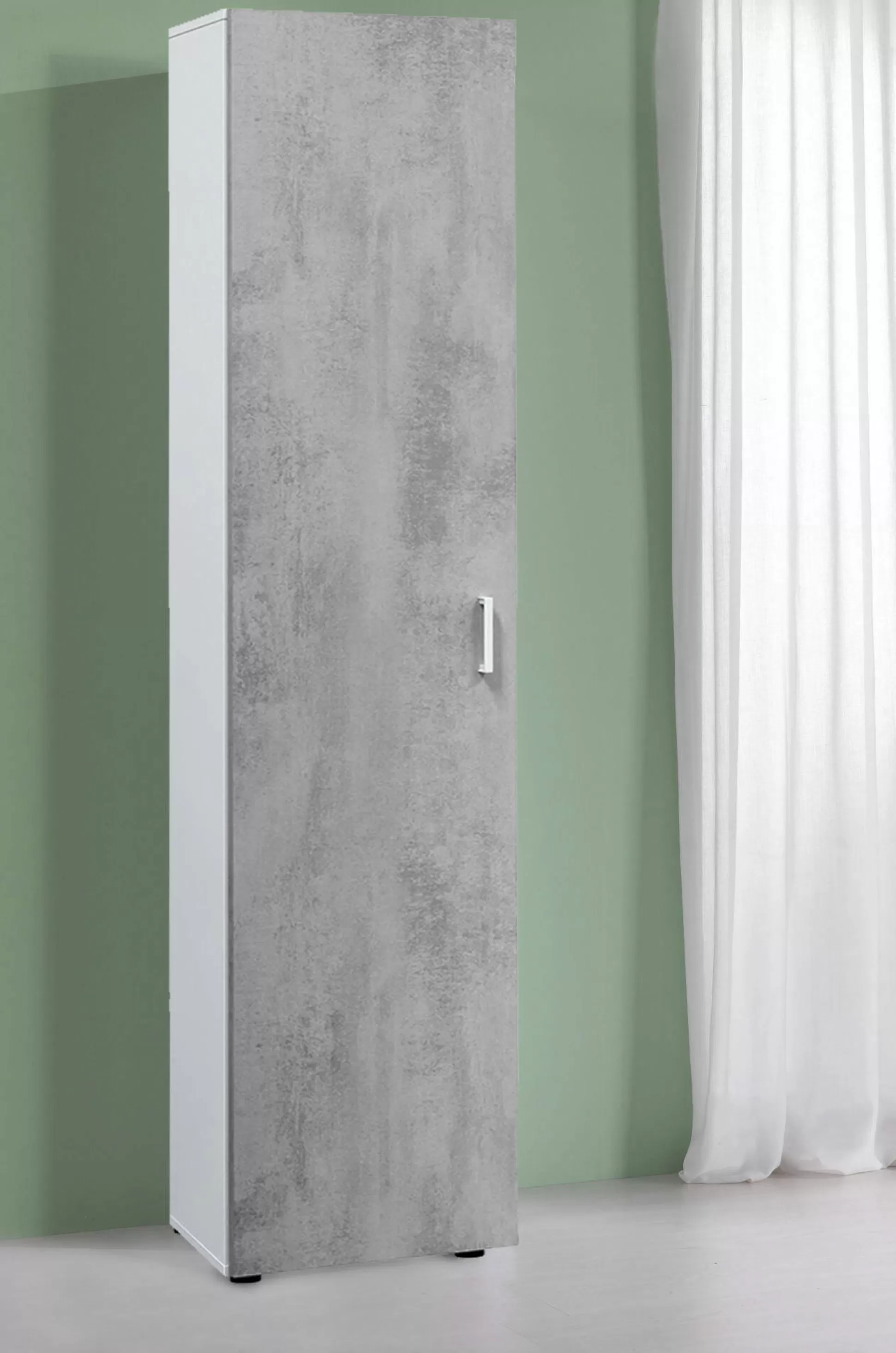 Dmora Armadi Multiuso 1 Anta<Armadio multiuso 1 anta Avlis, 41x37h182 cm, Cemento e Bianco