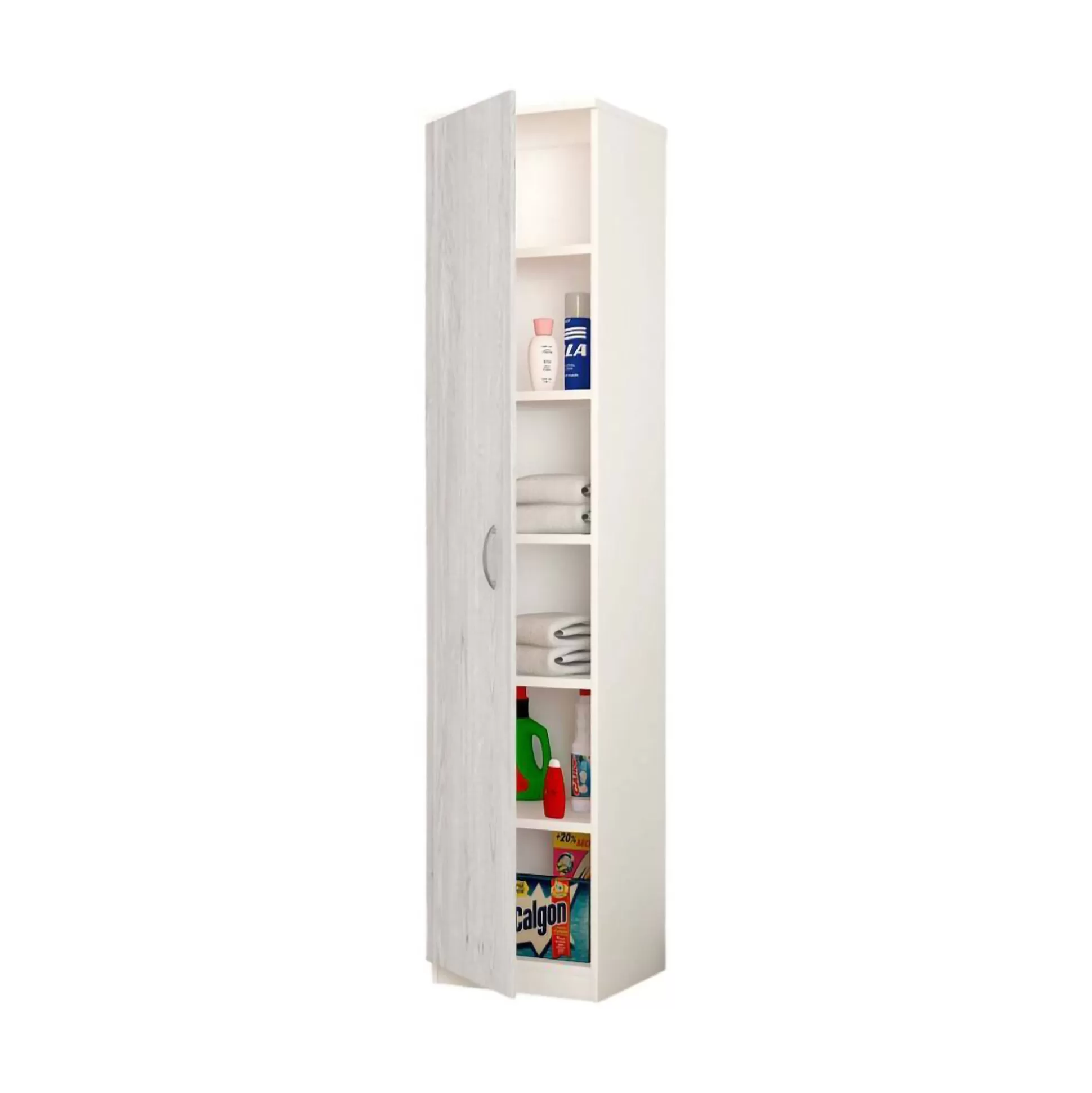 Dmora Armadi Multiuso 1 Anta<Armadio multiuso 1 anta Ivo, 40x36h186 cm, Bianco e Cemento