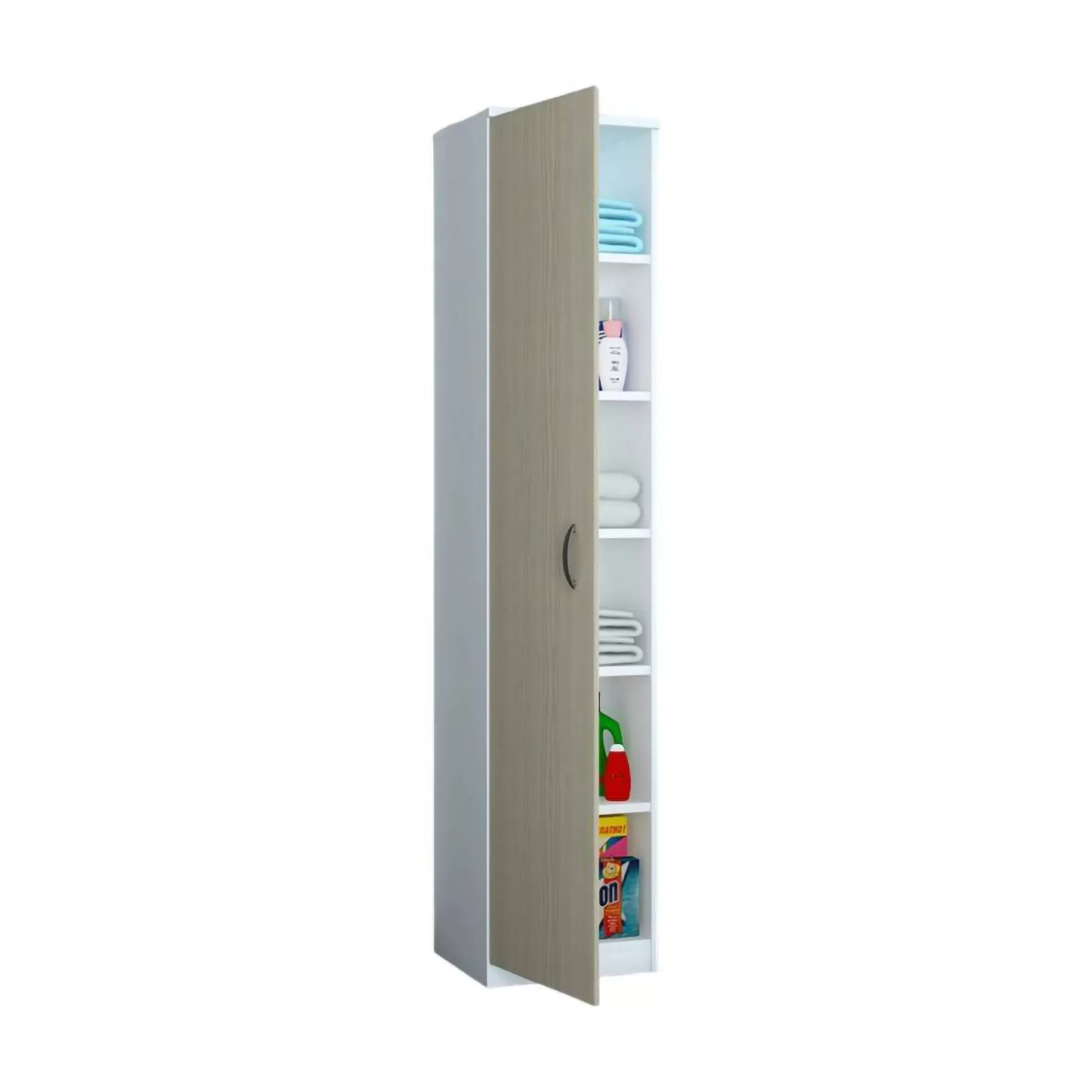 Dmora Armadi Multiuso 1 Anta<Armadio multiuso 1 anta Ivo, 40x36h186 cm, Bianco e Rovere