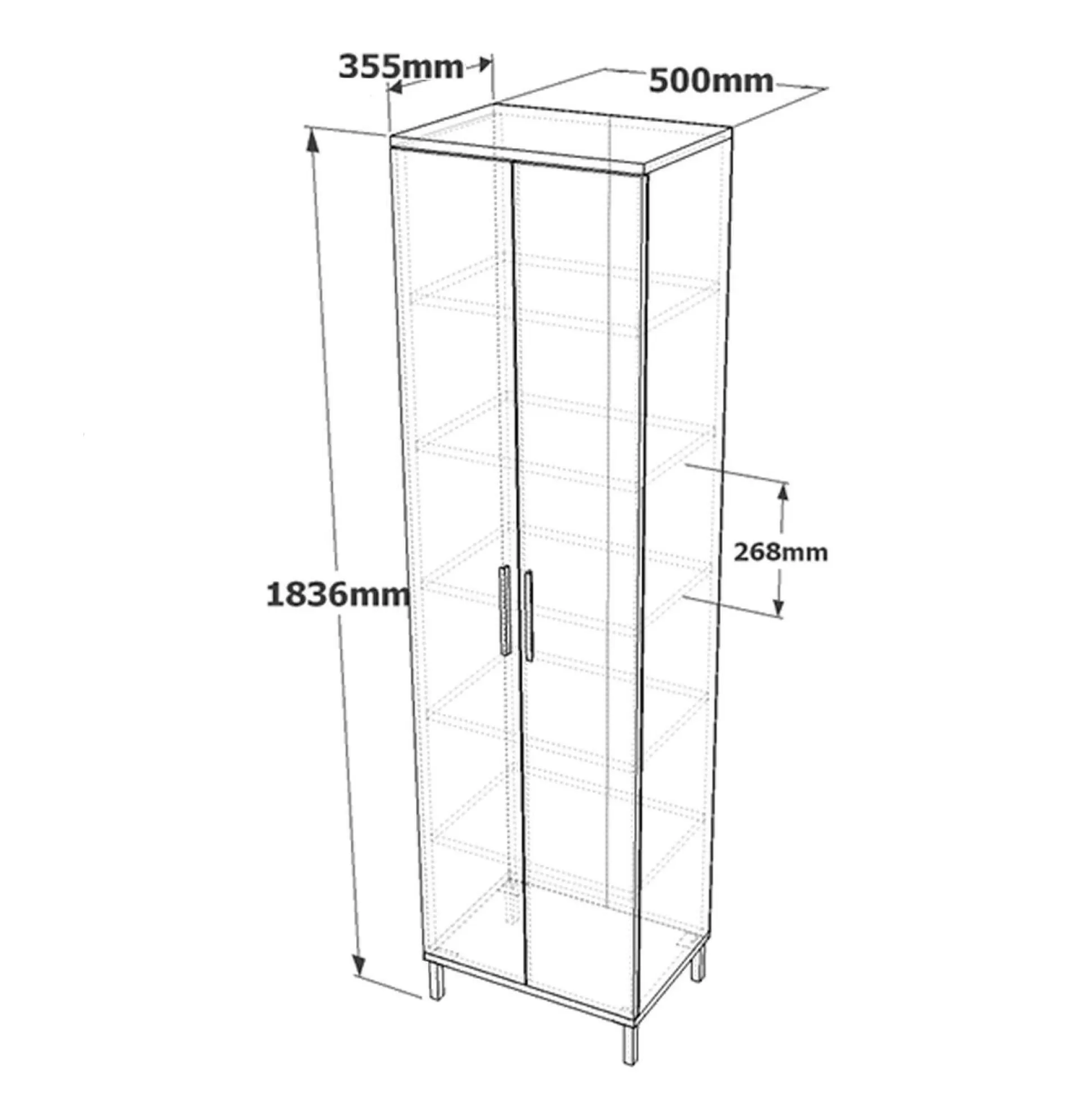 Dmora Armadi Multiuso 2 Ante<Armadio multiuso 2 ante Albizia, 50x36 h184 cm, Marrone e Antracite