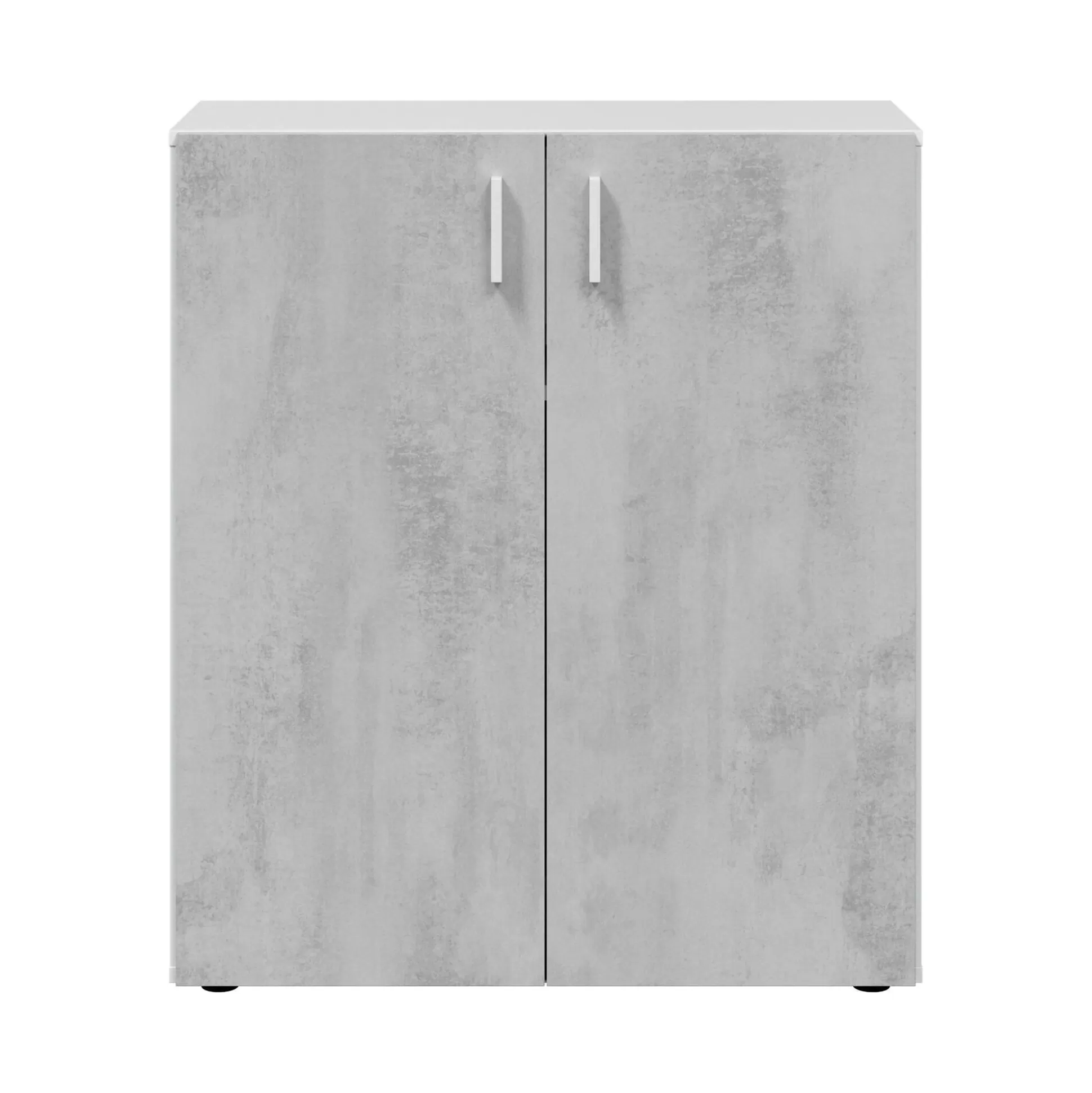 Dmora Armadi Multiuso 2 Ante<Armadio multiuso 2 ante Argento, 80x37h92 cm, Cemento e Bianco