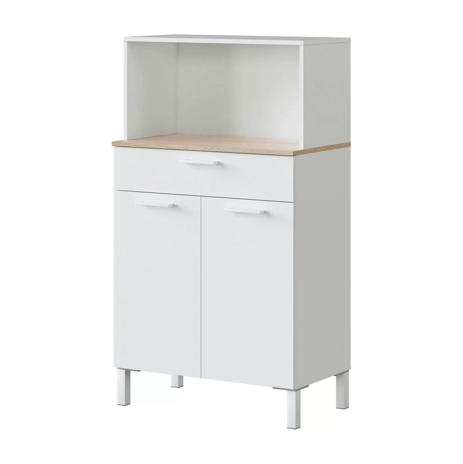 Dmora Armadi Multiuso 2 Ante<Armadio multiuso 2 ante Asaro, 72x40h126 cm, Bianco e Rovere