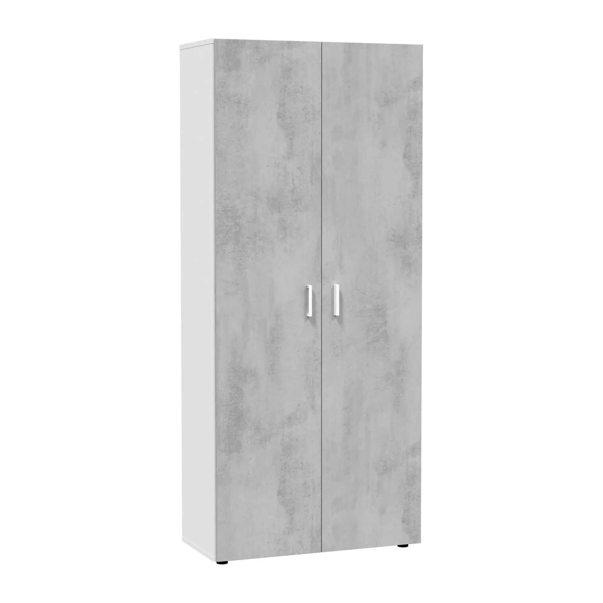 Dmora Armadi Multiuso 2 Ante<Armadio multiuso 2 ante Ashkita, 80x37h182 cm, Cemento e Bianco
