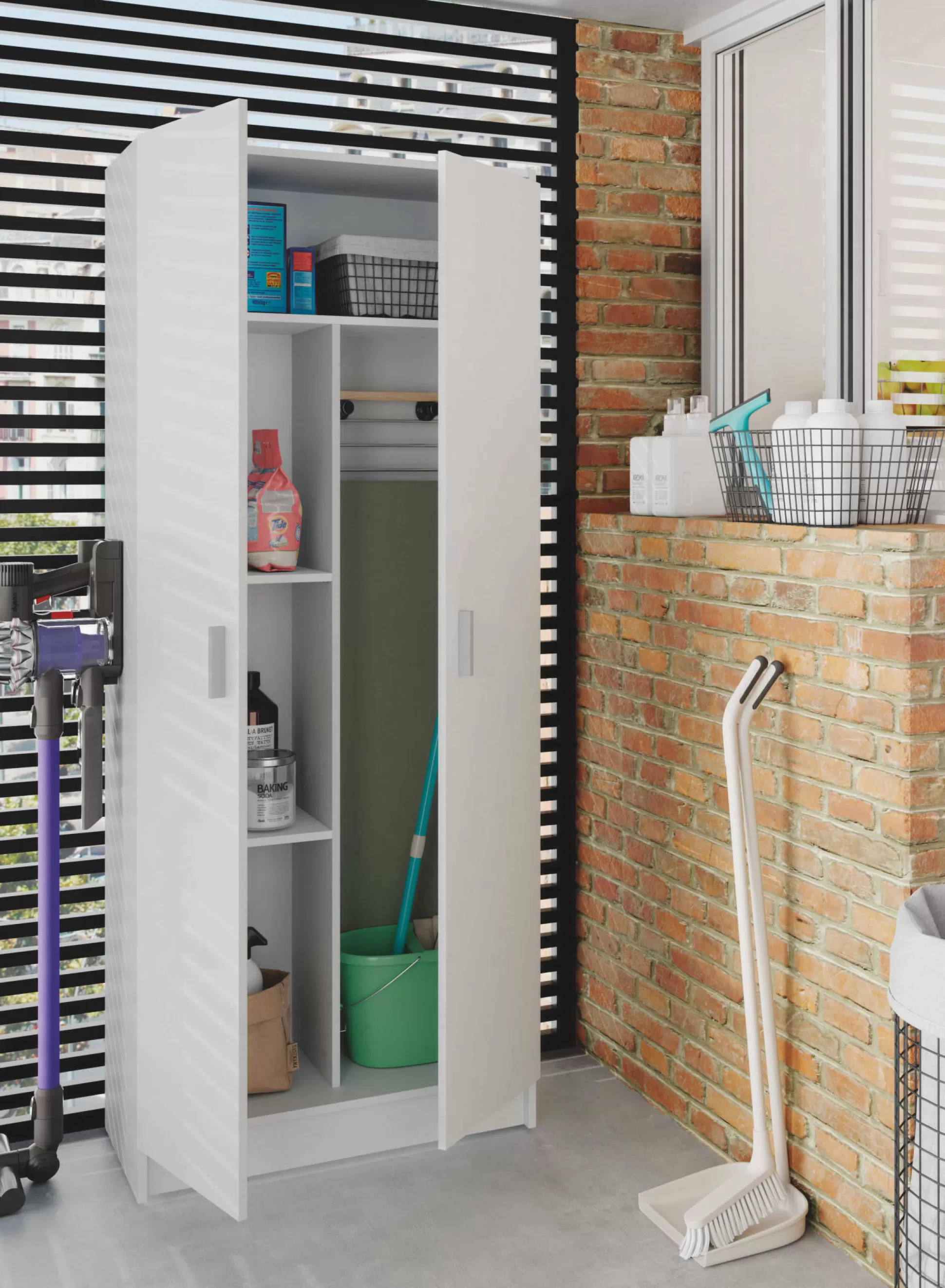 Dmora Armadi Multiuso 2 Ante<Armadio multiuso 2 ante Dabaldi, cm73x37h180 cm,