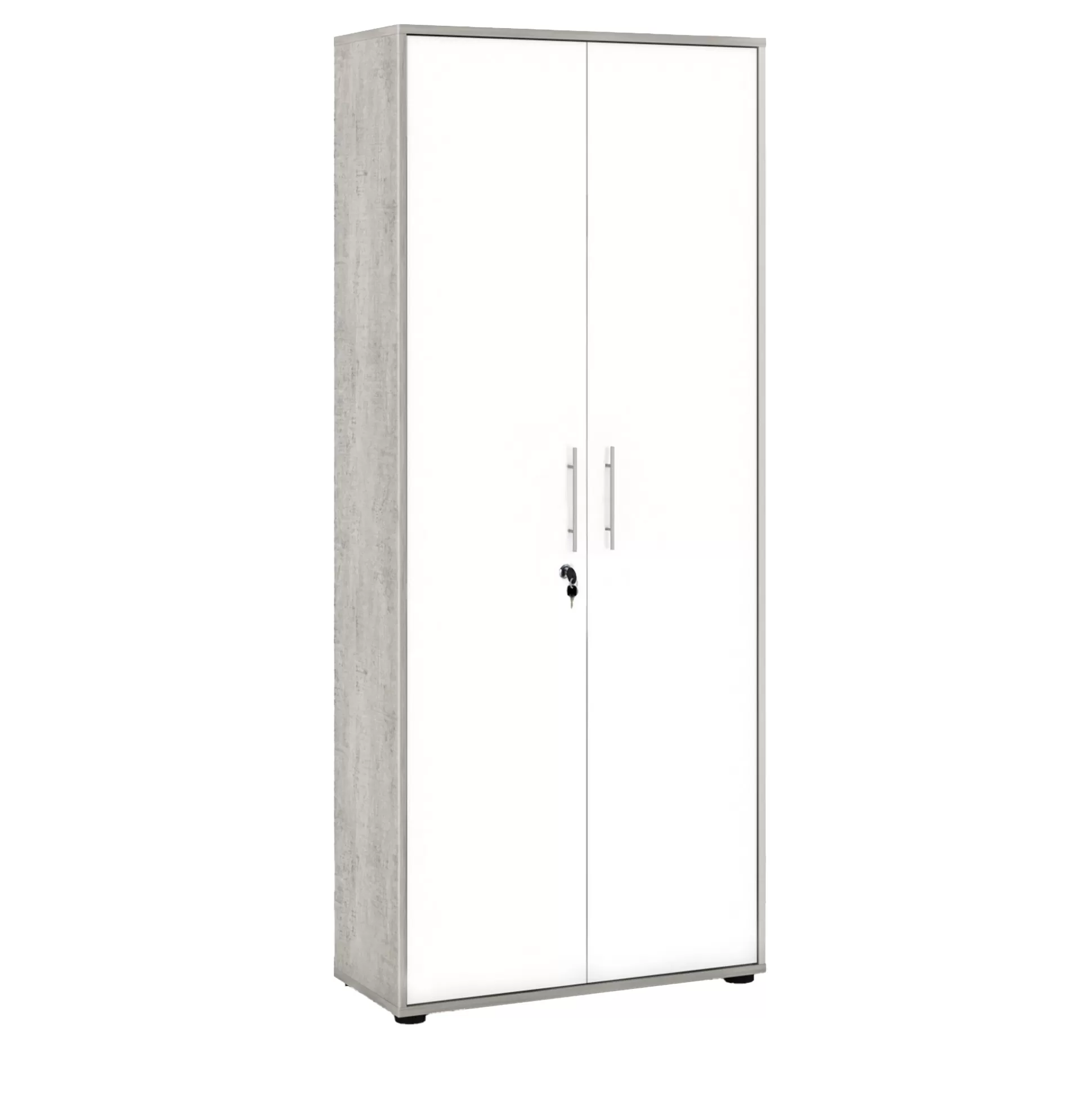 Dmora Armadi Multiuso 2 Ante<Armadio multiuso 2 ante Dabildgaar, 79x188h34 cm, Bianco e Cemento