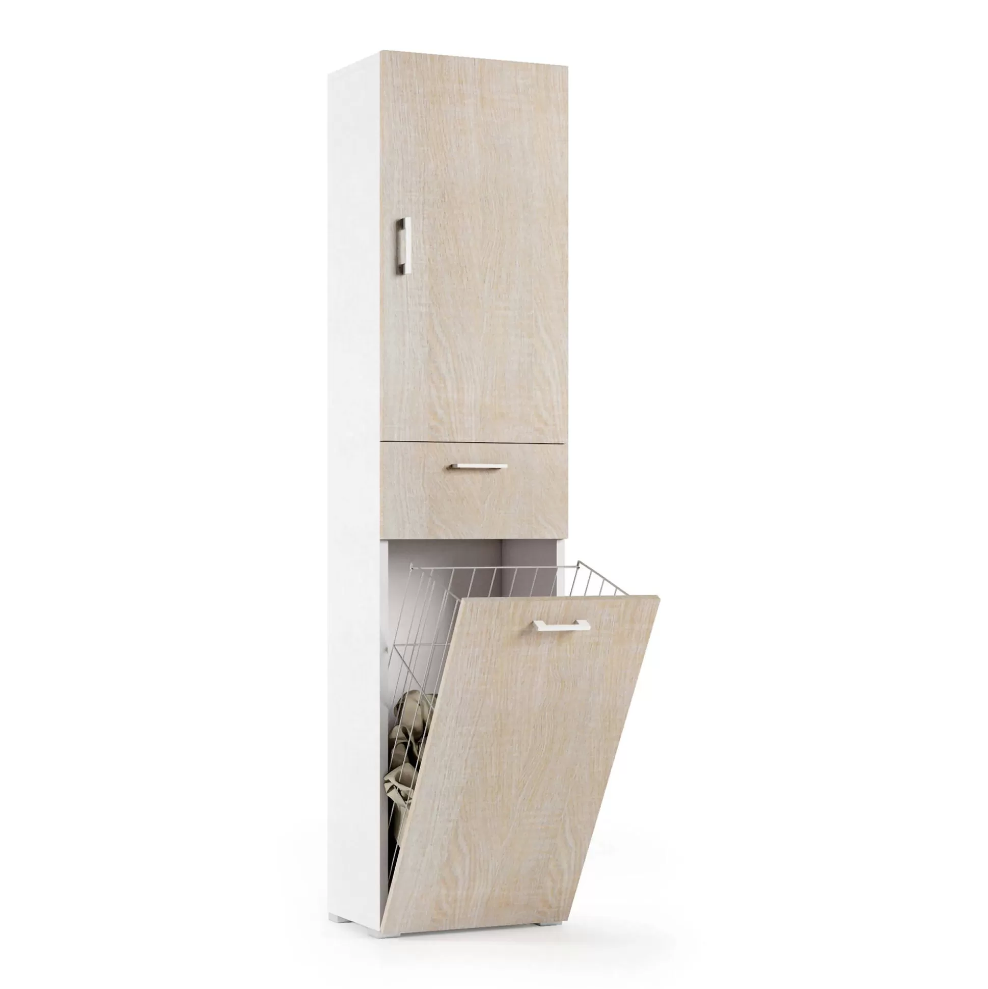 Dmora Armadi Multiuso 2 Ante<Armadio multiuso 2 ante Dcosim, 45x32h195 cm, Rovere e Bianco
