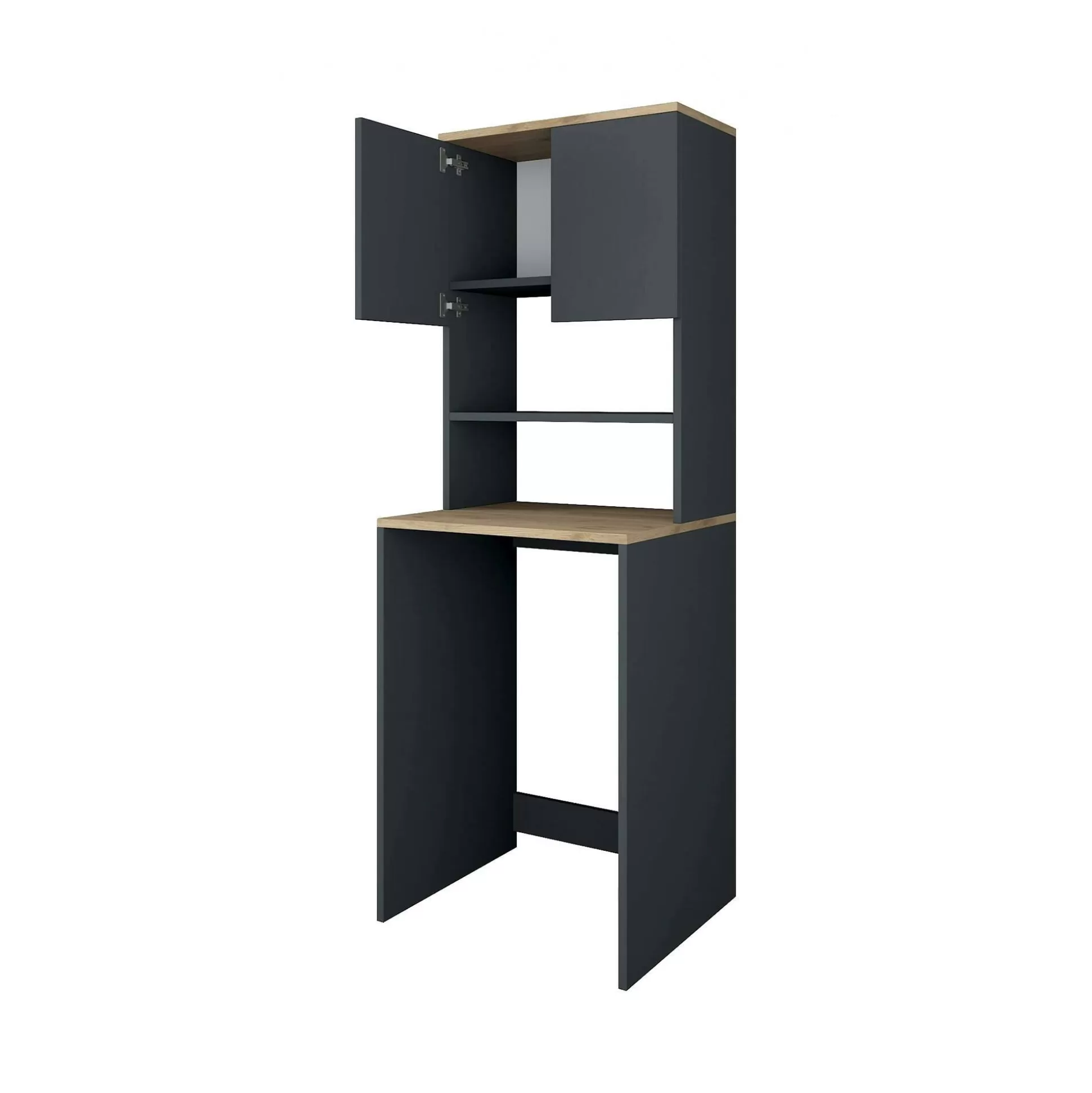 Dmora Armadi Multiuso 2 Ante<Armadio multiuso 2 ante Fiamma, 65x60h184 cm, Noce e Antracite