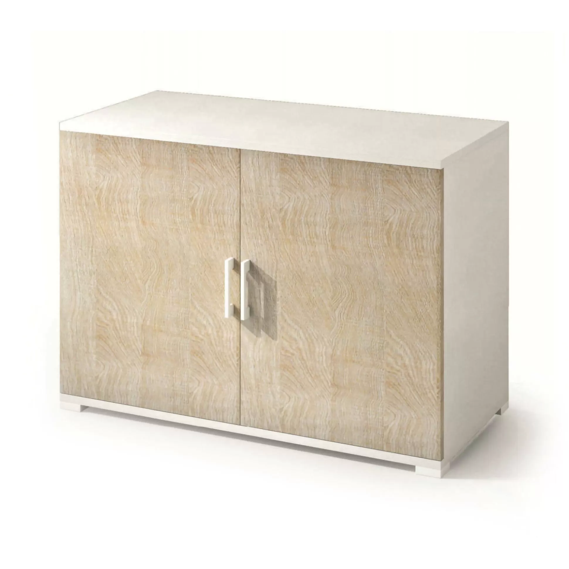 Dmora Armadi Multiuso 2 Ante<Armadio multiuso 2 ante Serafinito, 90x45h66 cm, Rovere e Bianco