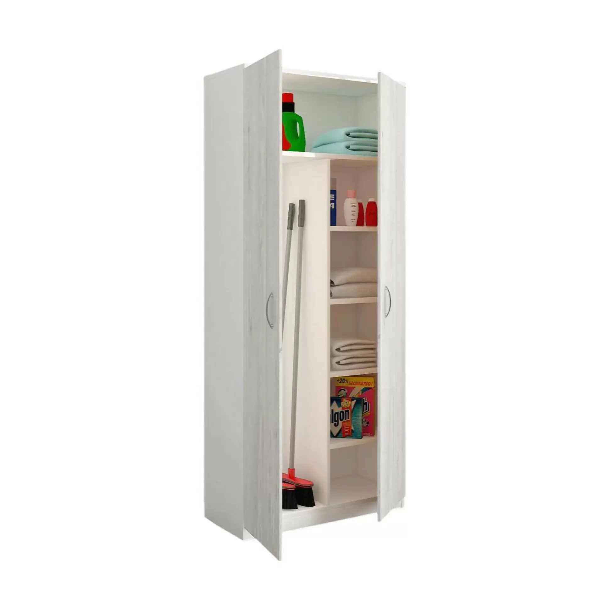 Dmora Armadi Multiuso 2 Ante<Armadio multiuso 2 ante Shiro, 72x36h186 cm, Bianco e Rovere