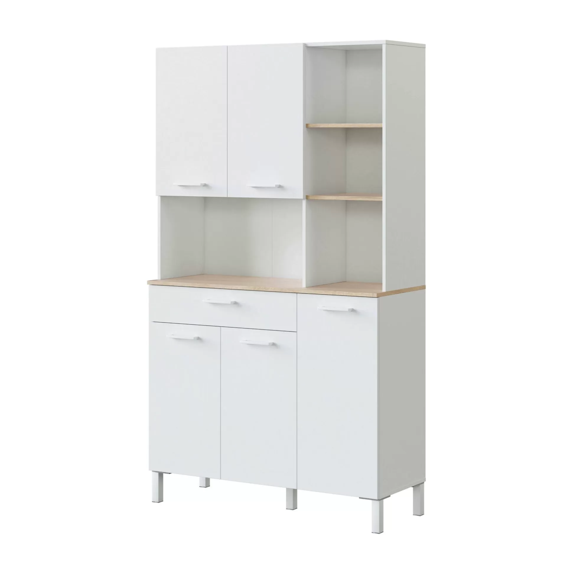 Dmora Altri Armadi Multiuso<Armadio multiuso grande Abbaio, 108x40h186 cm, Bianco e Rovere