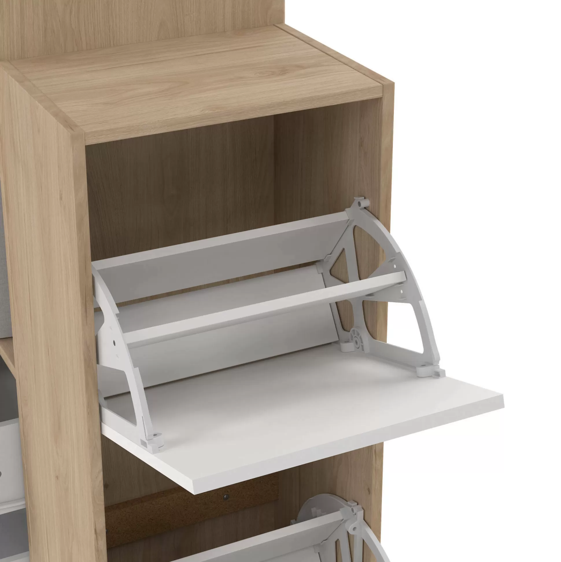 Dmora Altri Armadi Multiuso<Armadio multiuso grande Amaranto, 40x128 h198 cm, Rovere e Bianco