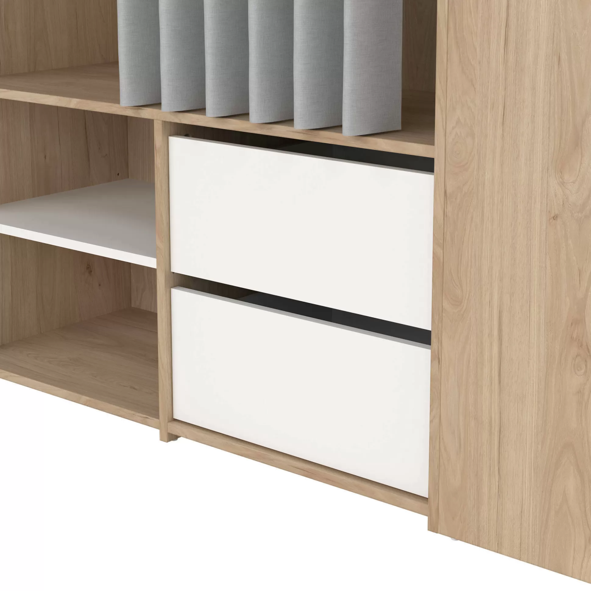 Dmora Altri Armadi Multiuso<Armadio multiuso grande Amaranto, 40x128 h198 cm, Rovere e Bianco