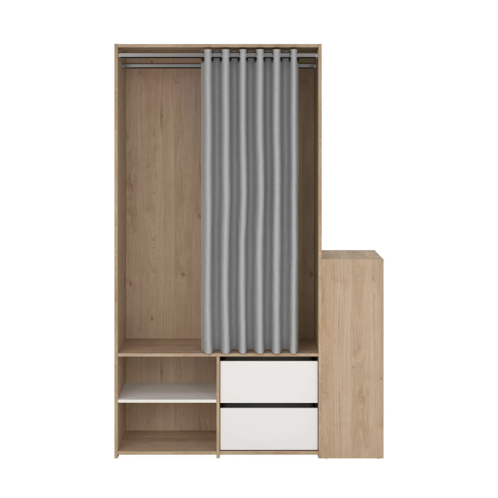 Dmora Altri Armadi Multiuso<Armadio multiuso grande Amaranto, 40x128 h198 cm, Rovere e Bianco
