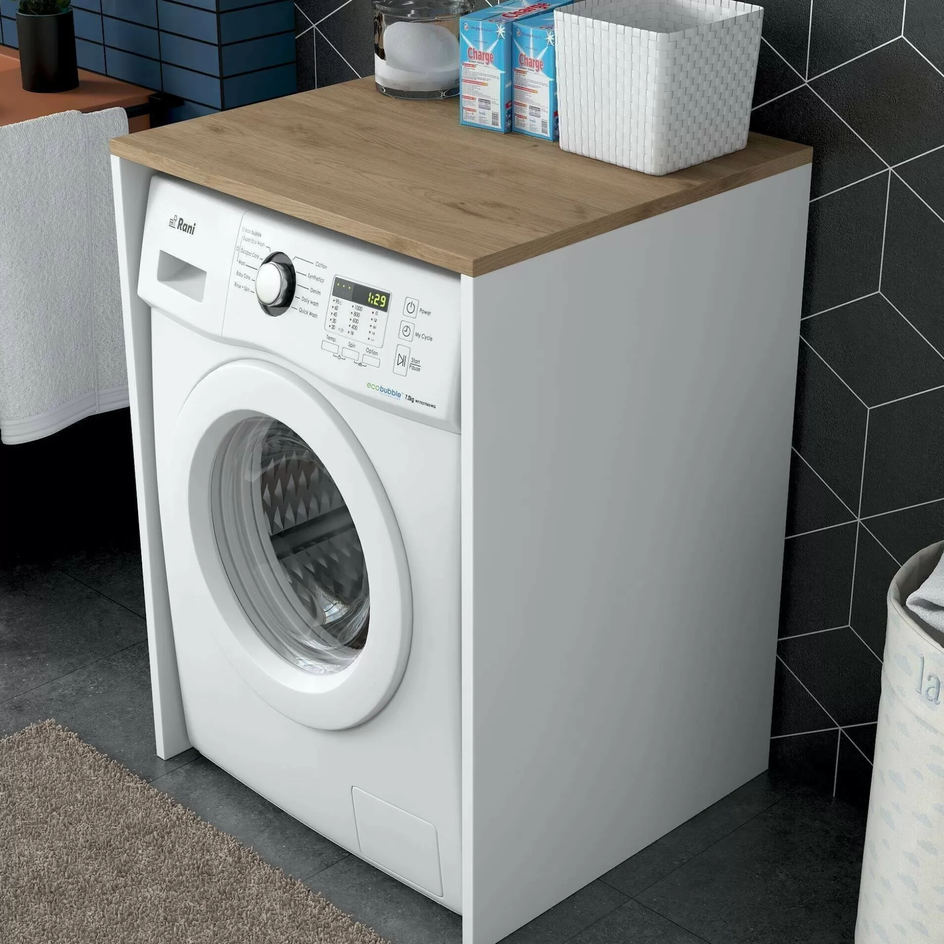 Dmora Altri Armadi Multiuso<Armadio multiuso grande Boris, 65x60h92 cm, Noce e Bianco