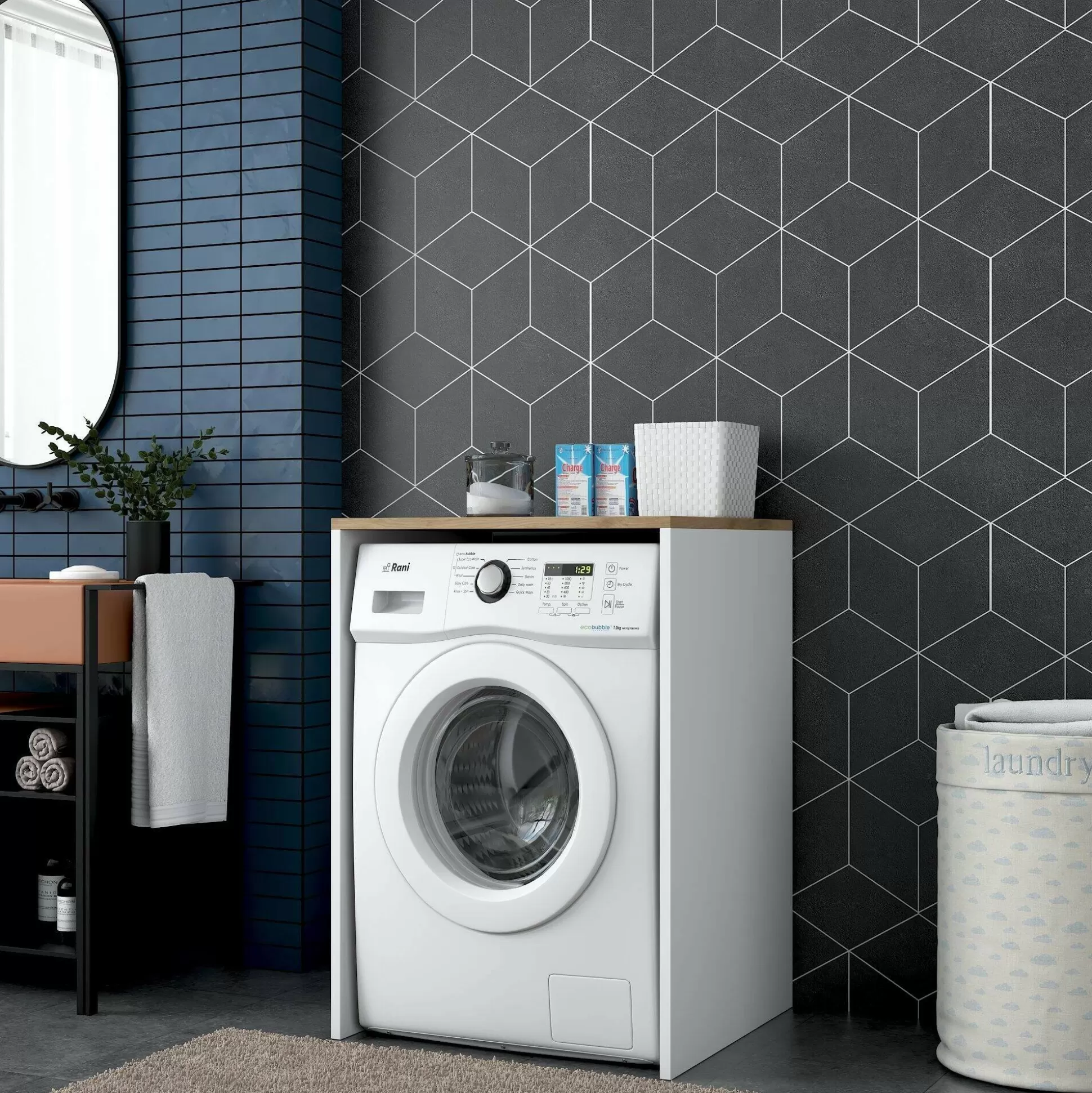 Dmora Altri Armadi Multiuso<Armadio multiuso grande Boris, 65x60h92 cm, Noce e Bianco