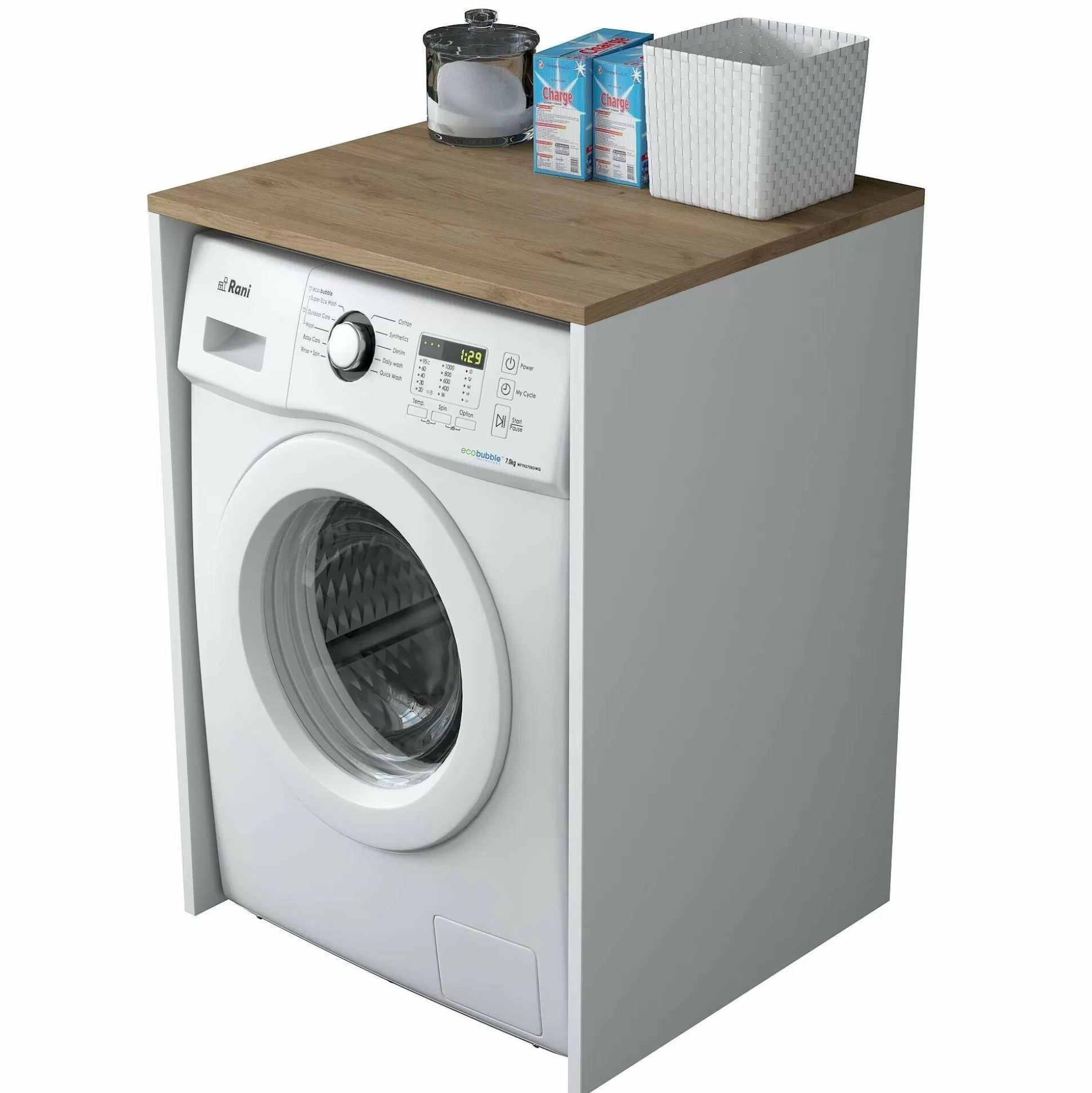 Dmora Altri Armadi Multiuso<Armadio multiuso grande Boris, 65x60h92 cm, Noce e Bianco