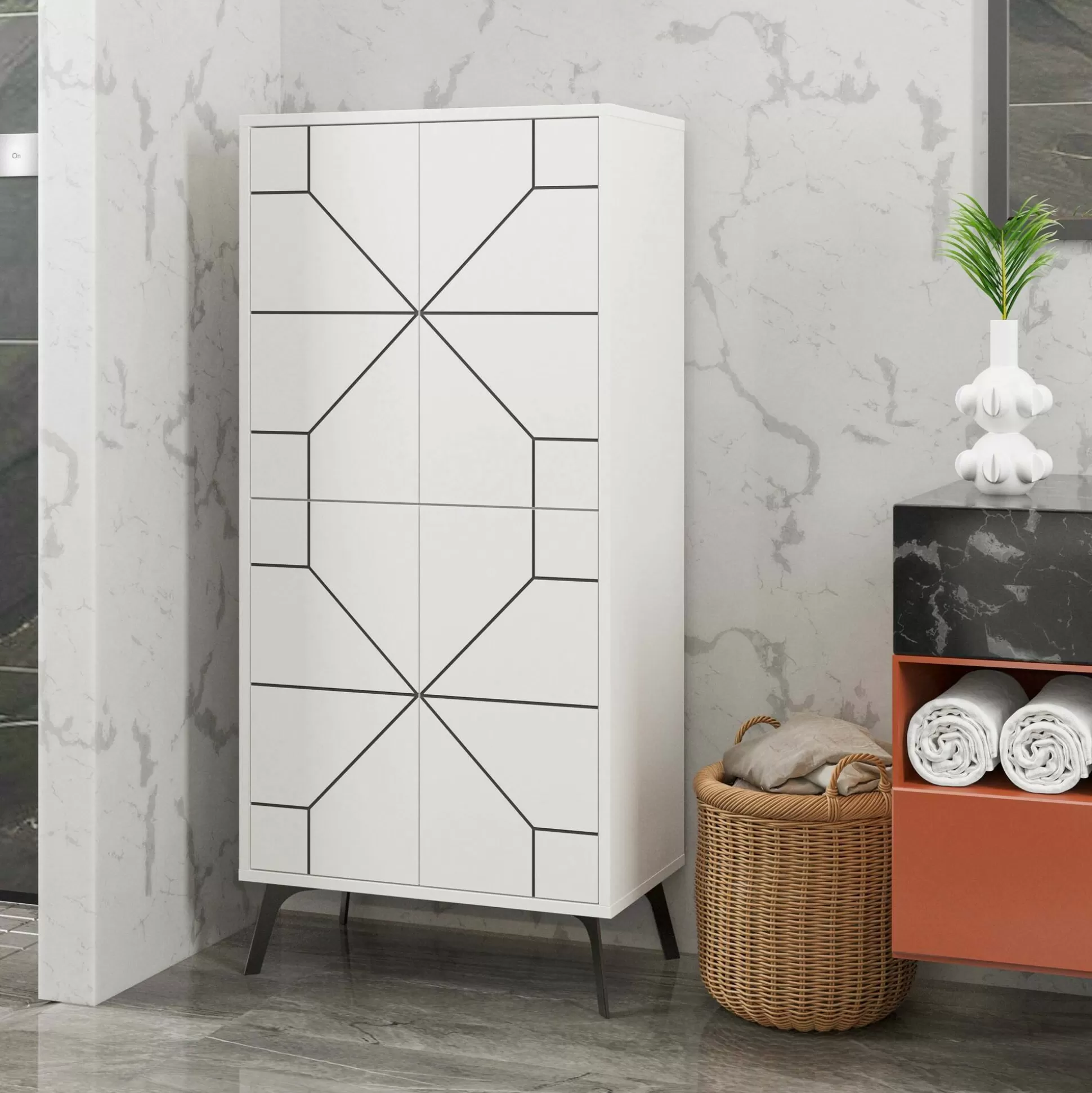 Dmora Altri Armadi Multiuso<Armadio multiuso grande Bussola, 63x36 h136 cm,
