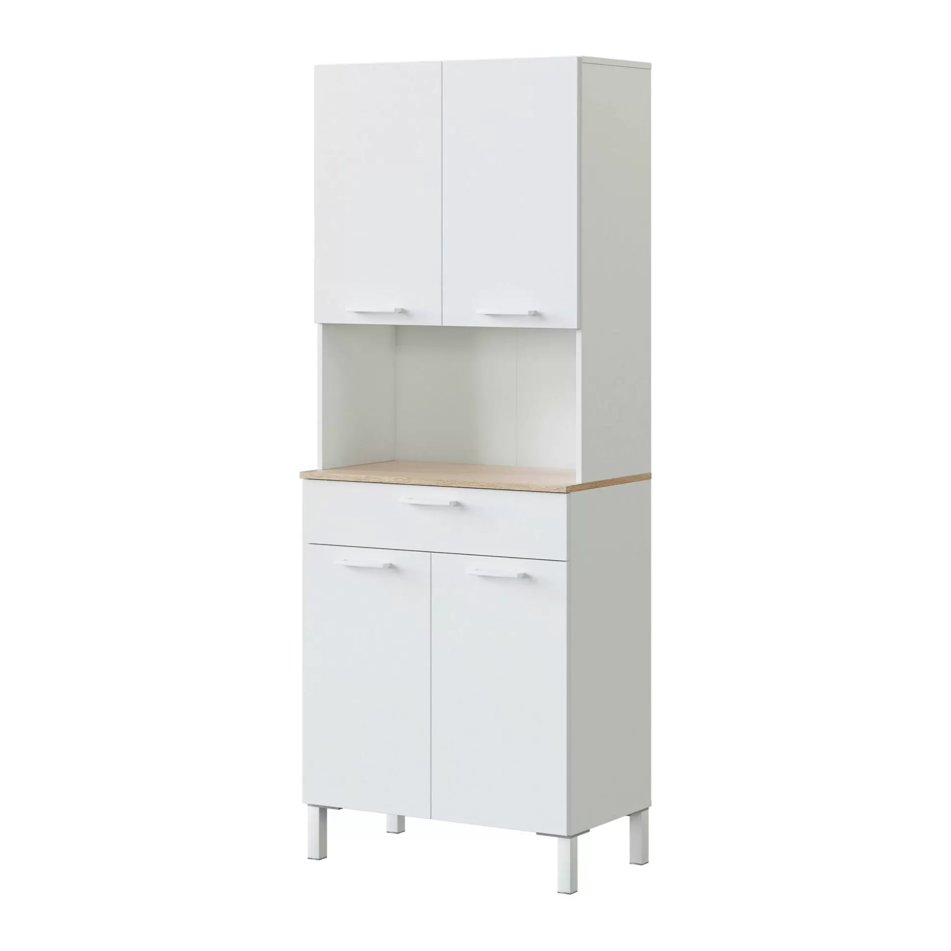 Dmora Altri Armadi Multiuso<Armadio multiuso grande Dicentra, 72x40h186 cm, Bianco e Rovere