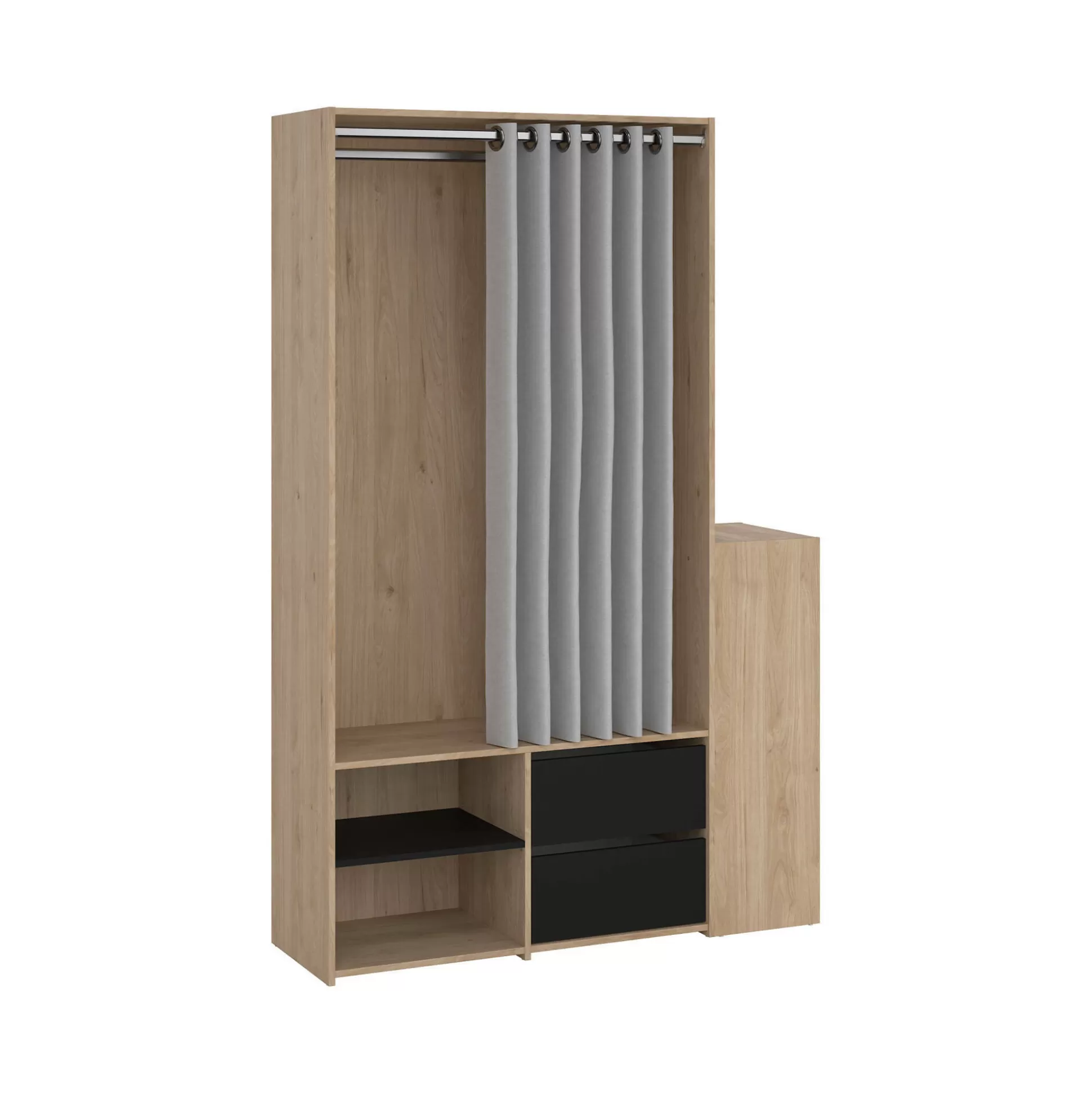 Dmora Altri Armadi Multiuso<Armadio multiuso grande Drein, 40x128 h198 cm, Rovere e Nero