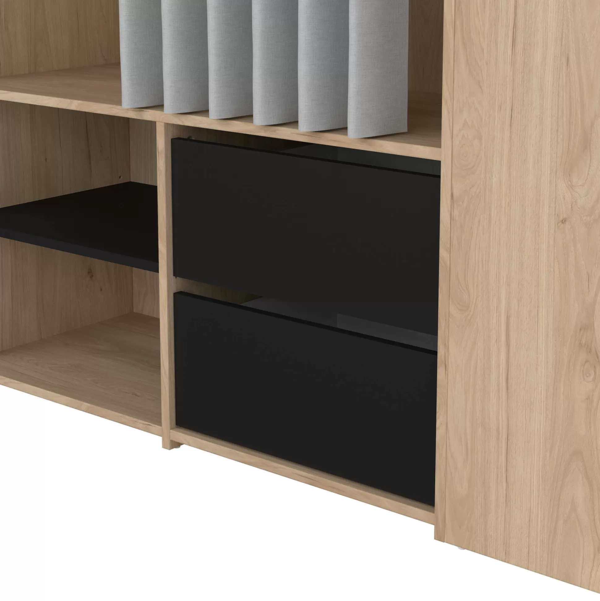 Dmora Altri Armadi Multiuso<Armadio multiuso grande Drein, 40x128 h198 cm, Rovere e Nero