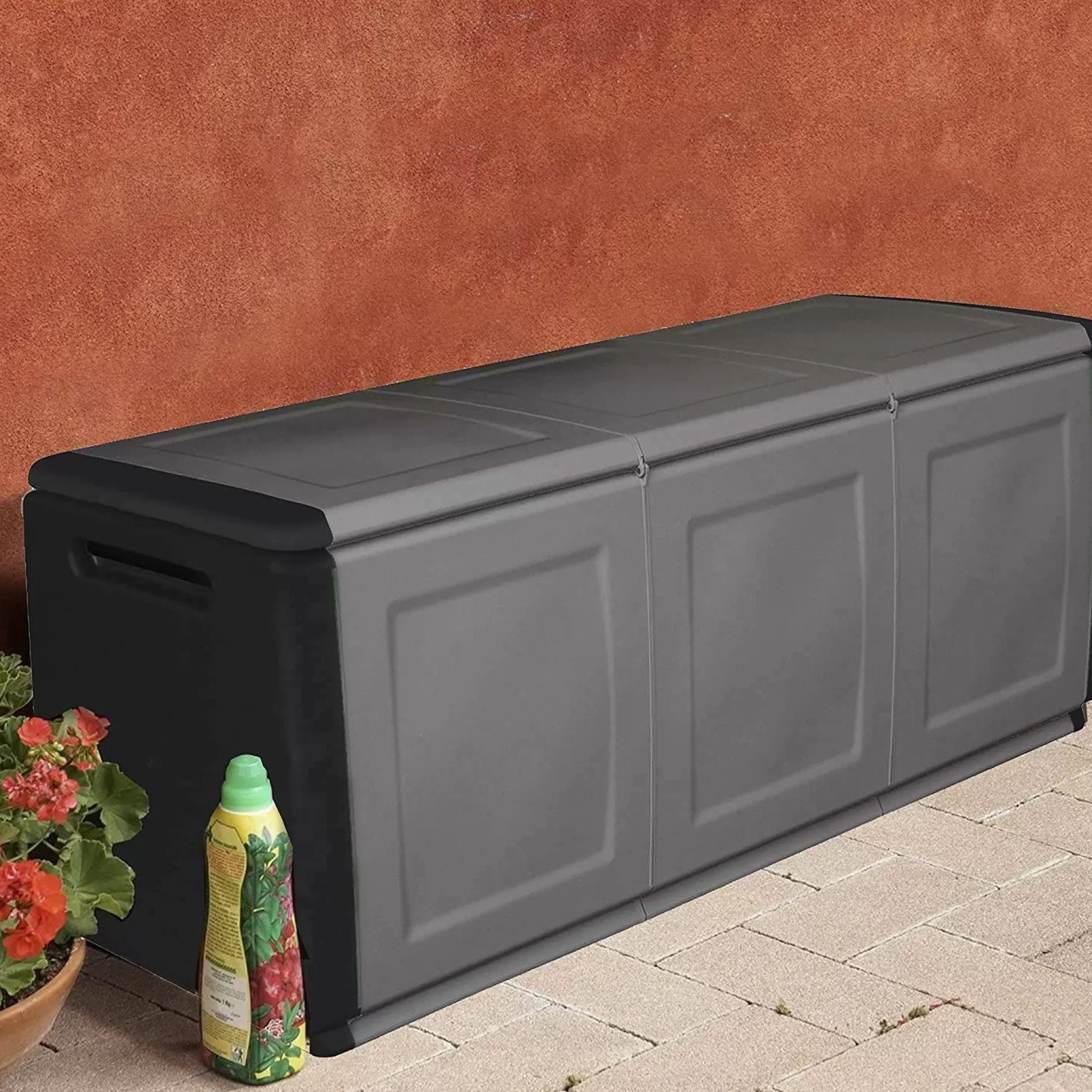 Dmora Bauli<Baule Achse, 138x53h57 cm, Grigio chiaro e Nero