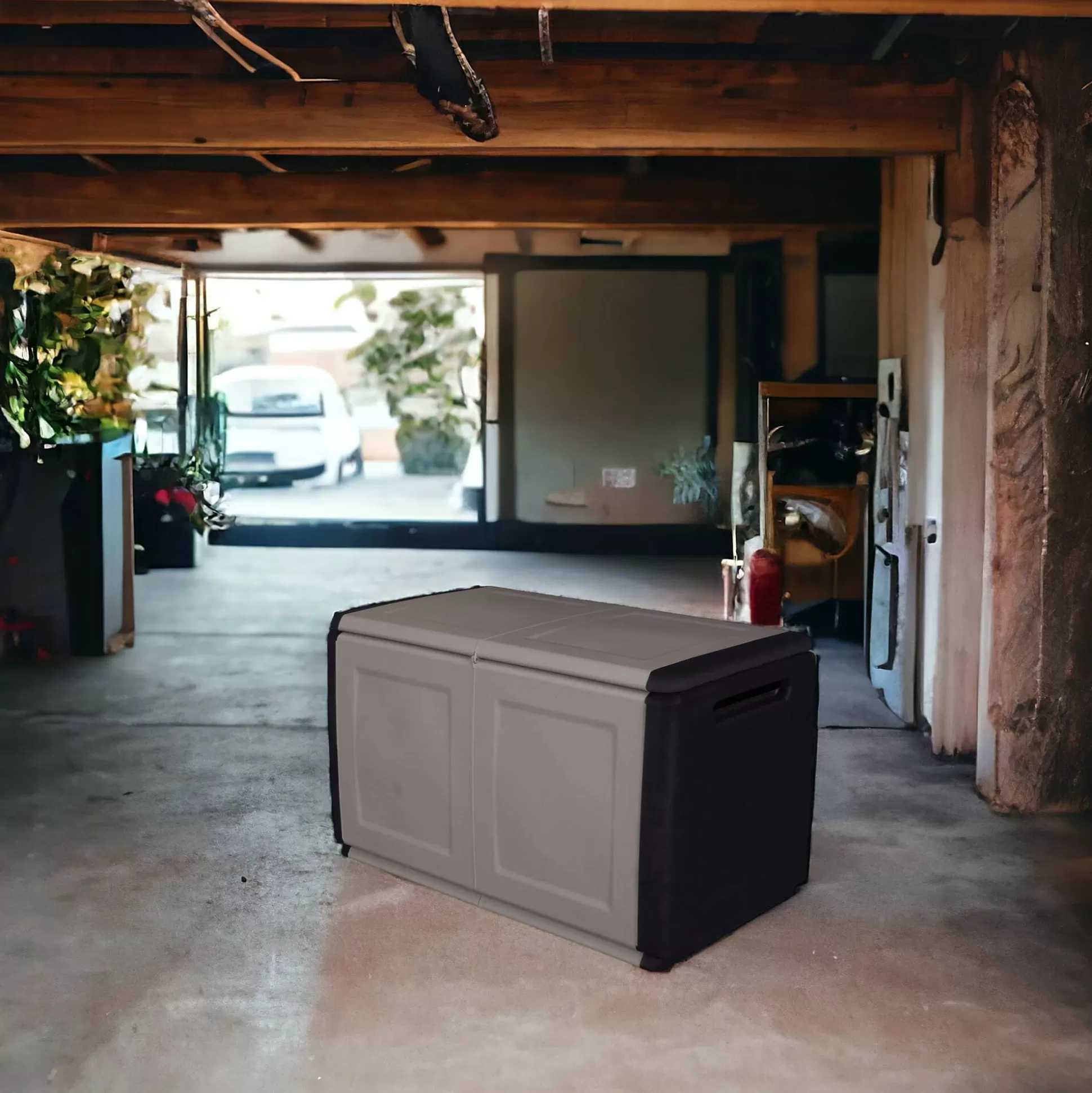 Dmora Bauli<Baule Andra, 96x53h57 cm, Grigio chiaro e Nero