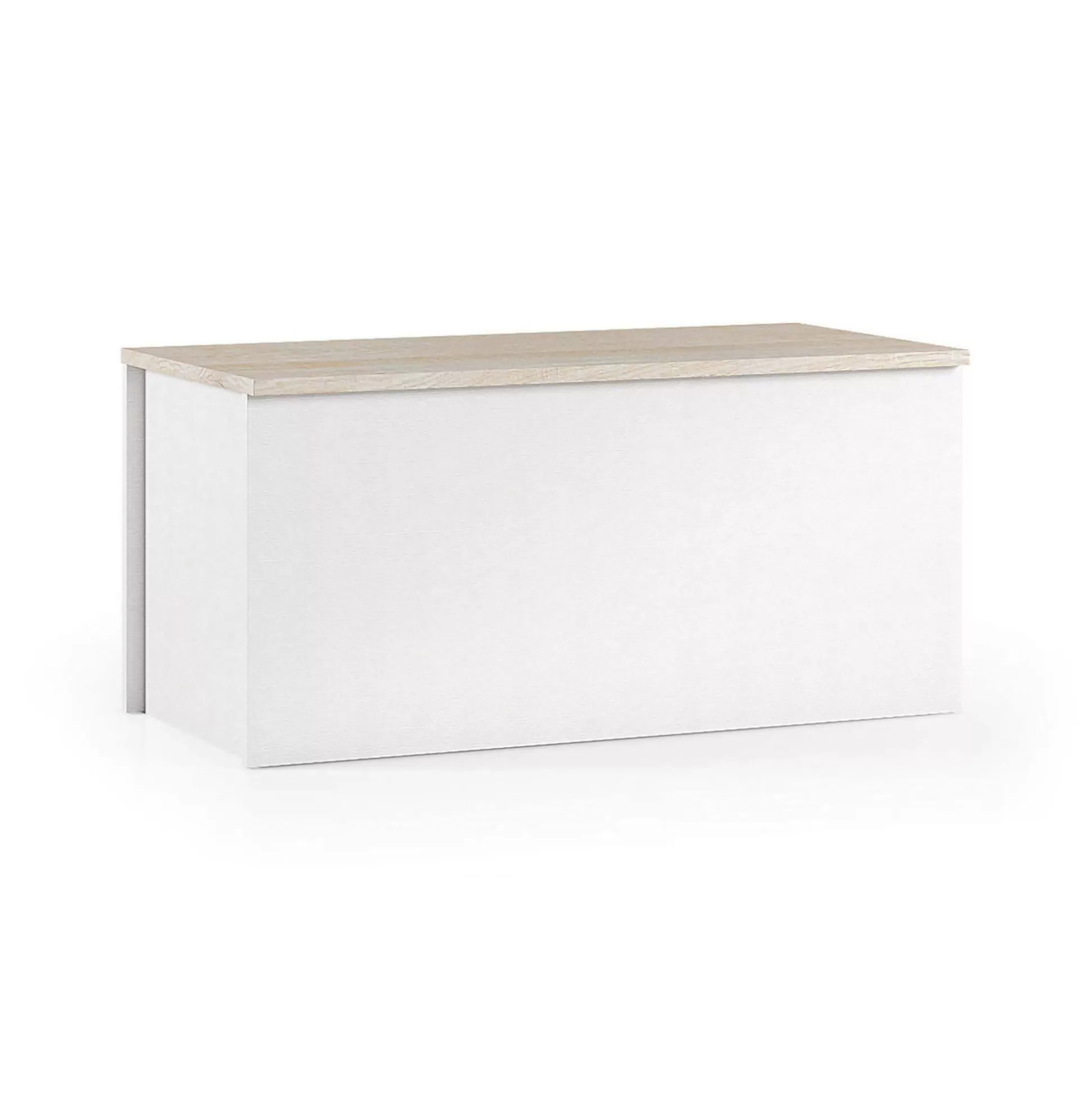 Dmora Bauli<Baule Ayusnay, 90x45h45 cm, Bianco e Rovere
