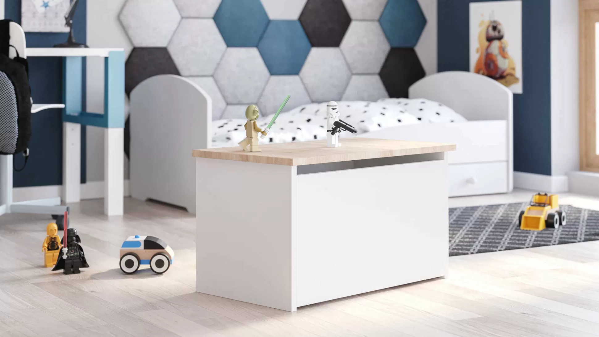 Dmora Bauli<Baule Swami, 40x42 h73 cm, Bianco e Rovere
