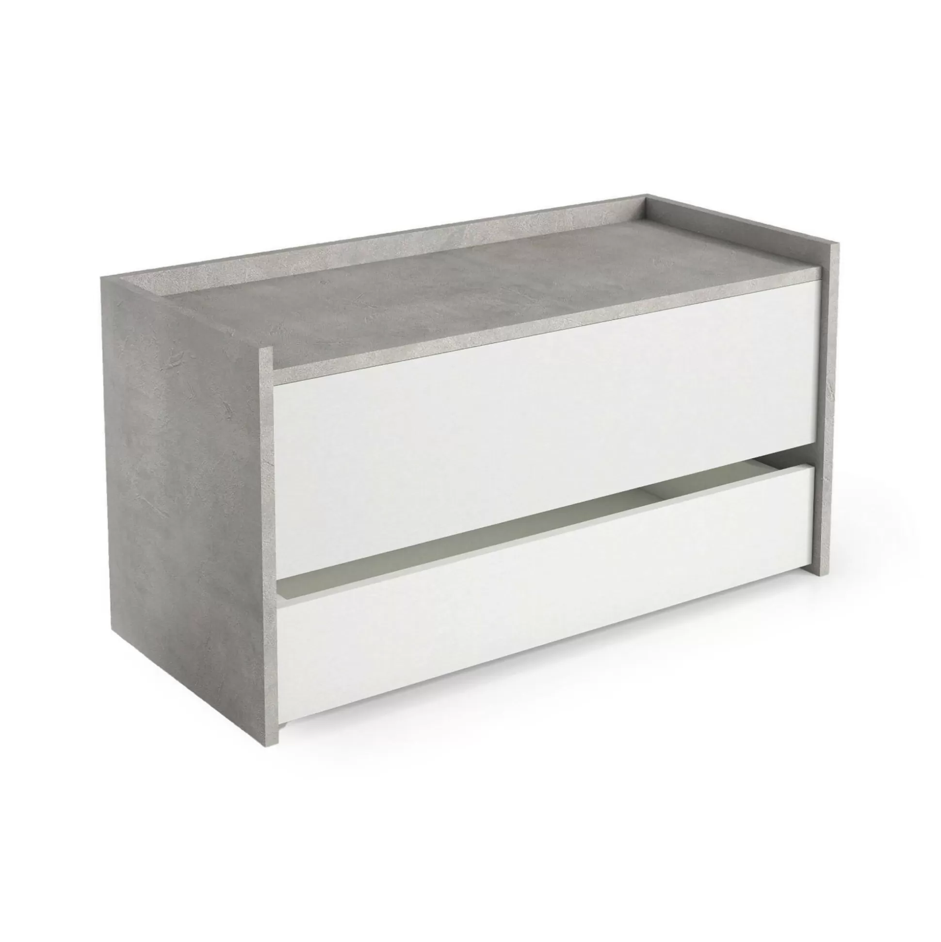 Dmora Cassapanche<Cassapanca Sogno, 90x40h46 cm, Bianco e Cemento