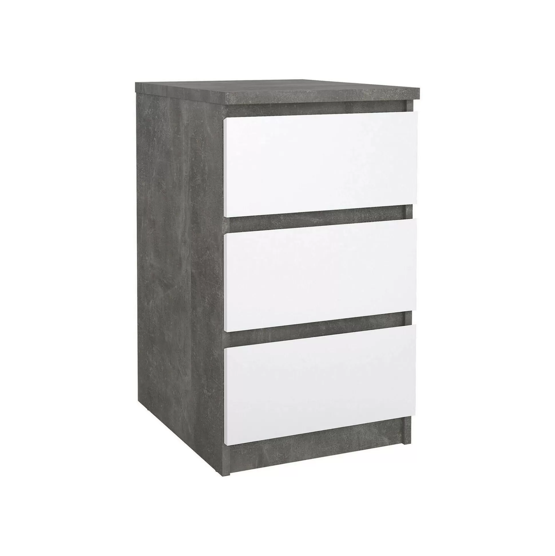 Dmora Cassettiere<Cassettiera Accudino, 50x40 h70 cm, Cemento e Bianco