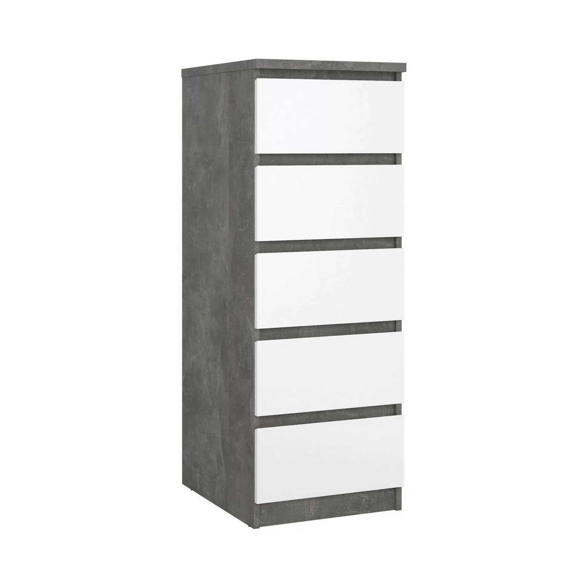 Dmora Cassettiere<Cassettiera Achaldi, 50x40 h111 cm, Cemento e Bianco