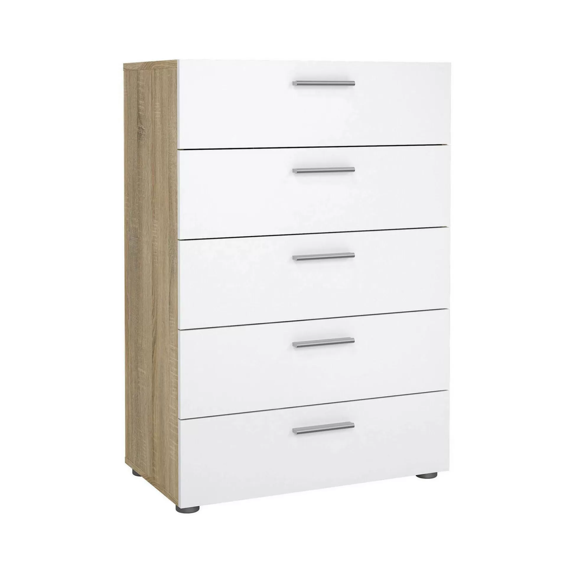 Dmora Cassettiere<Cassettiera Alf, 70x40 h102 cm, Quercia e Bianco