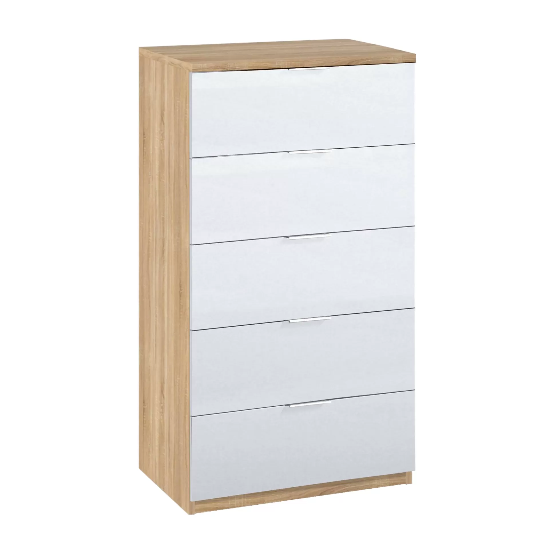 Dmora Cassettiere<Cassettiera Armenia, 60x40h110 cm, Rovere e Bianco