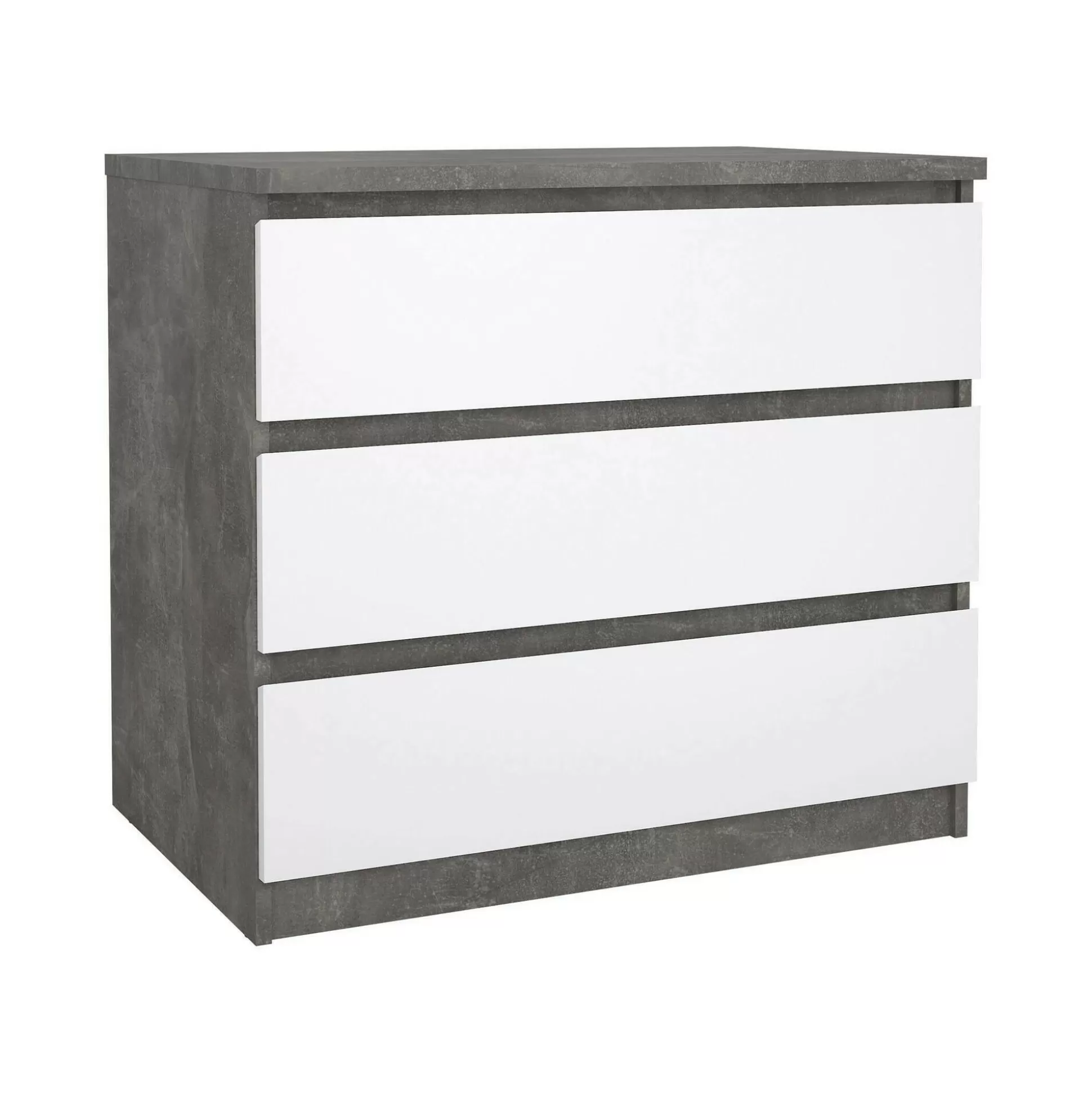 Dmora Cassettiere<Cassettiera Artic, 50x77 h70 cm, Cemento e Bianco