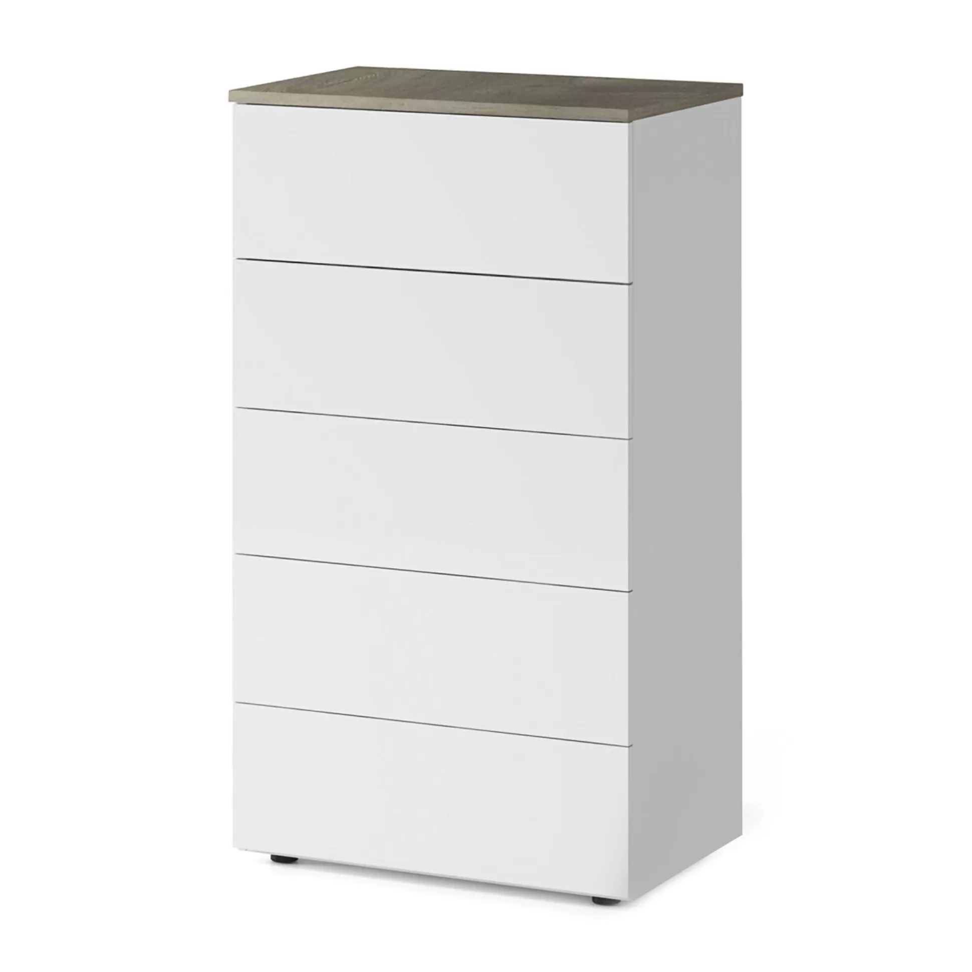 Dmora Cassettiere<Cassettiera Dmeucc, 61x40h109 cm, Bianco e Rovere