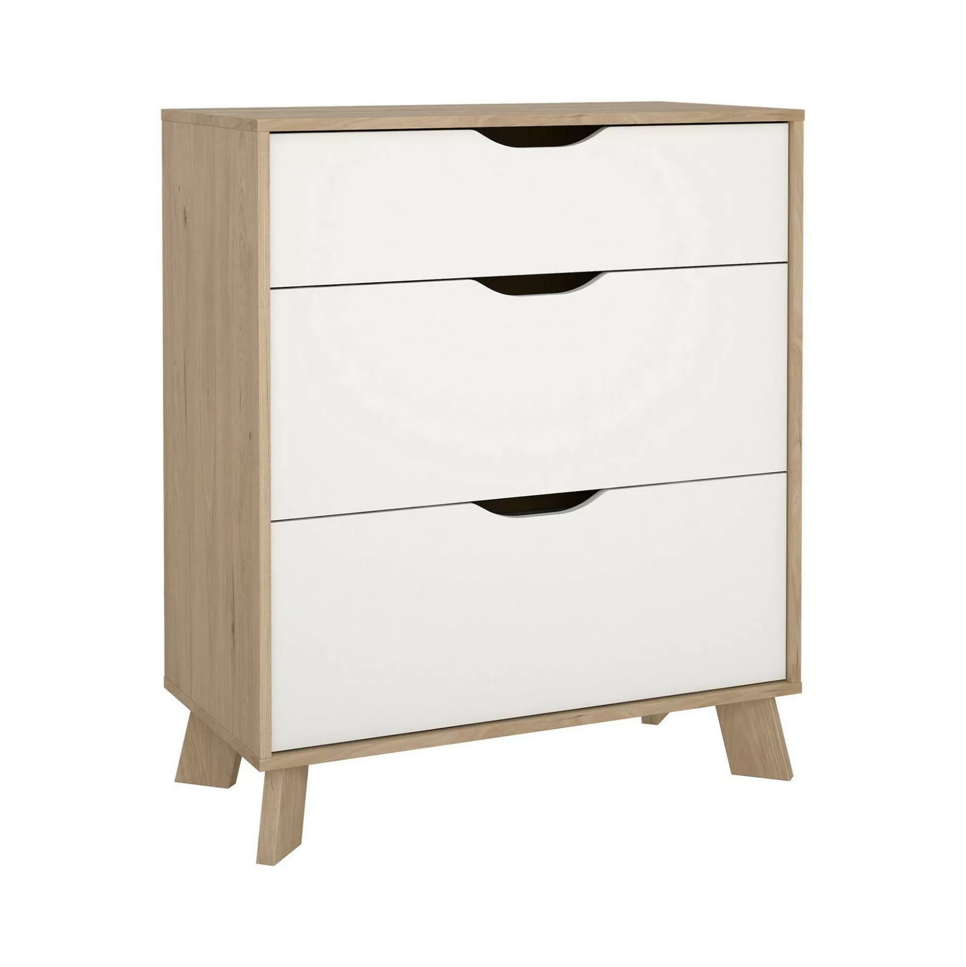 Dmora Cassettiere<Cassettiera Drinco, 40x79 h92 cm, Rovere e Bianco