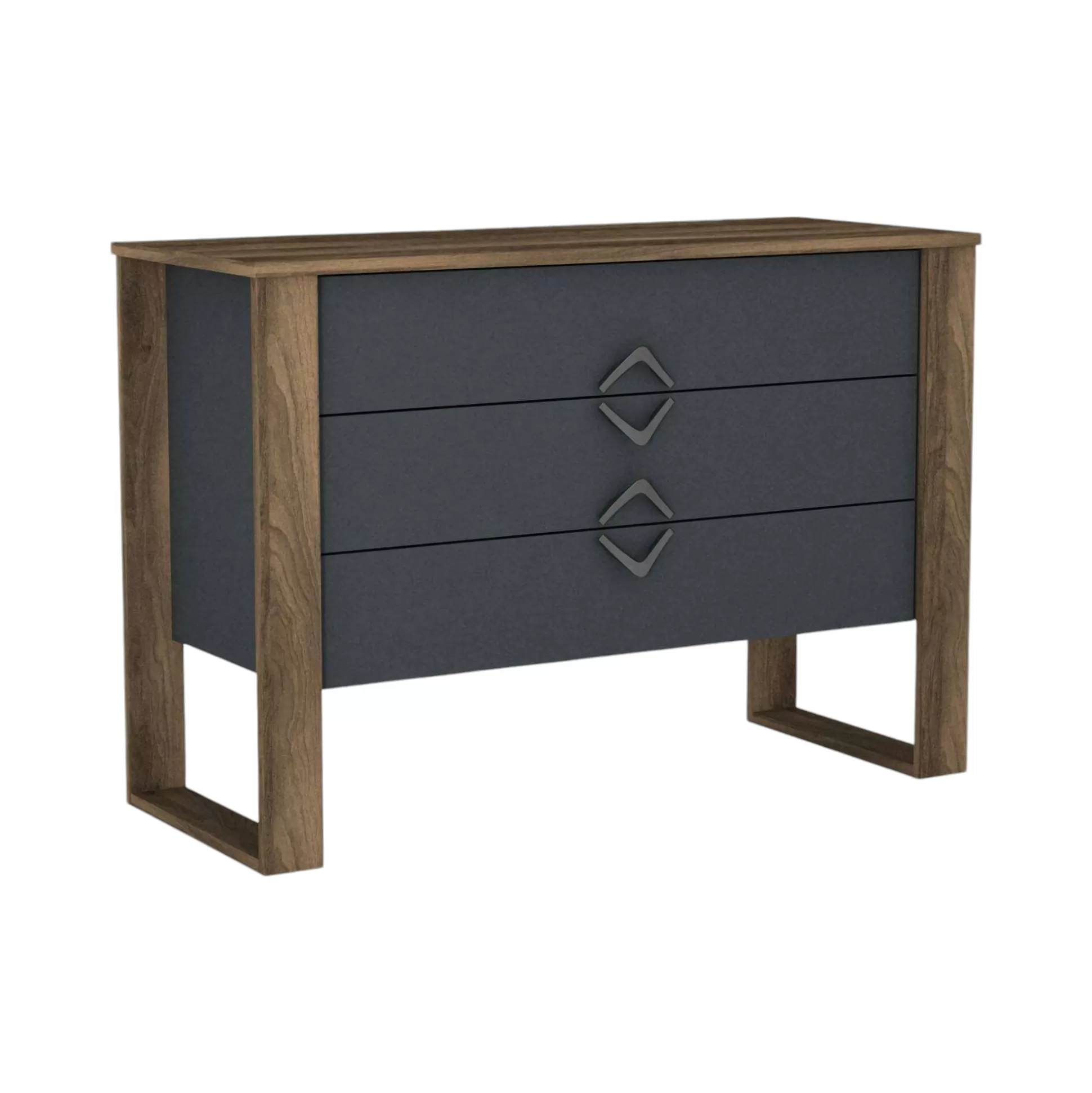 Dmora Cassettiere<Cassettiera Jova, 110x45 h76 cm, Noce e Antracite